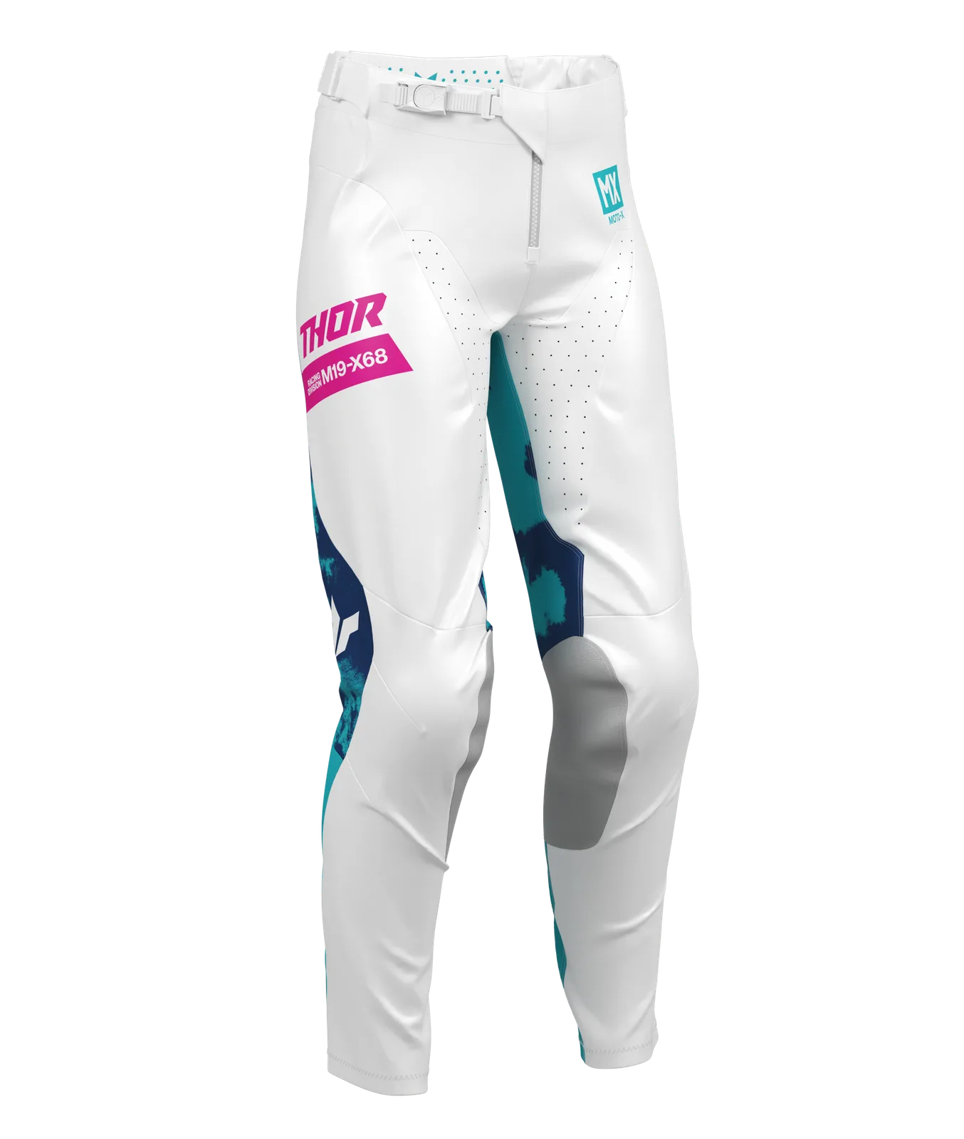 Дамски мотокрос панталон Thor Launchmode Bleach White Aqua