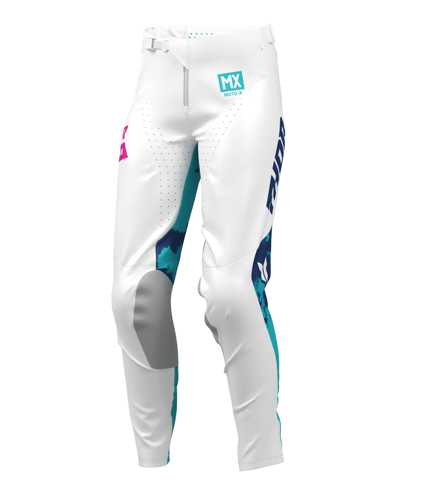 Дамски мотокрос панталон Thor Launchmode Bleach White Aqua