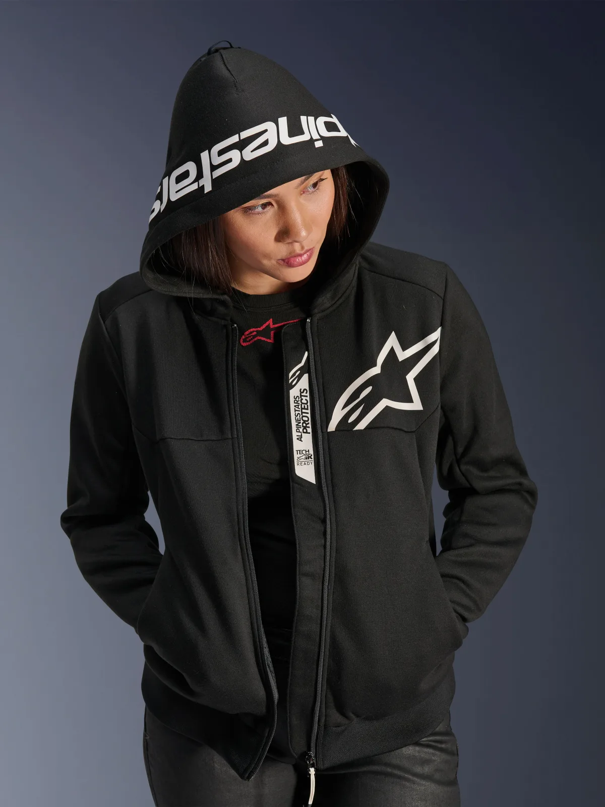Дамски суитшърт Alpinestars Stella Chrome V2 Black White