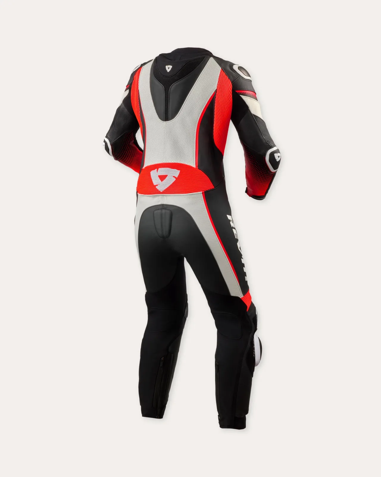 Дамски цял кожен екип Rev'it Xena 4 White Neon Red