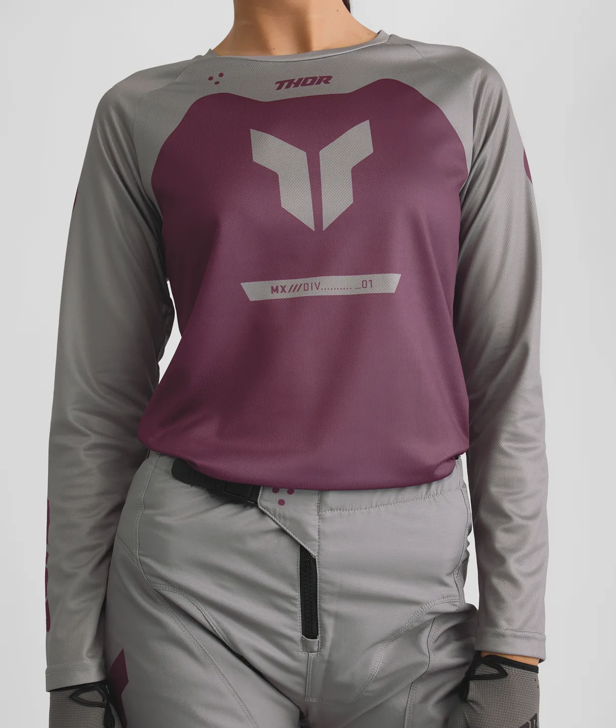 Дамско мотокрос джърси Thor Ridemode Menace Purple Gray