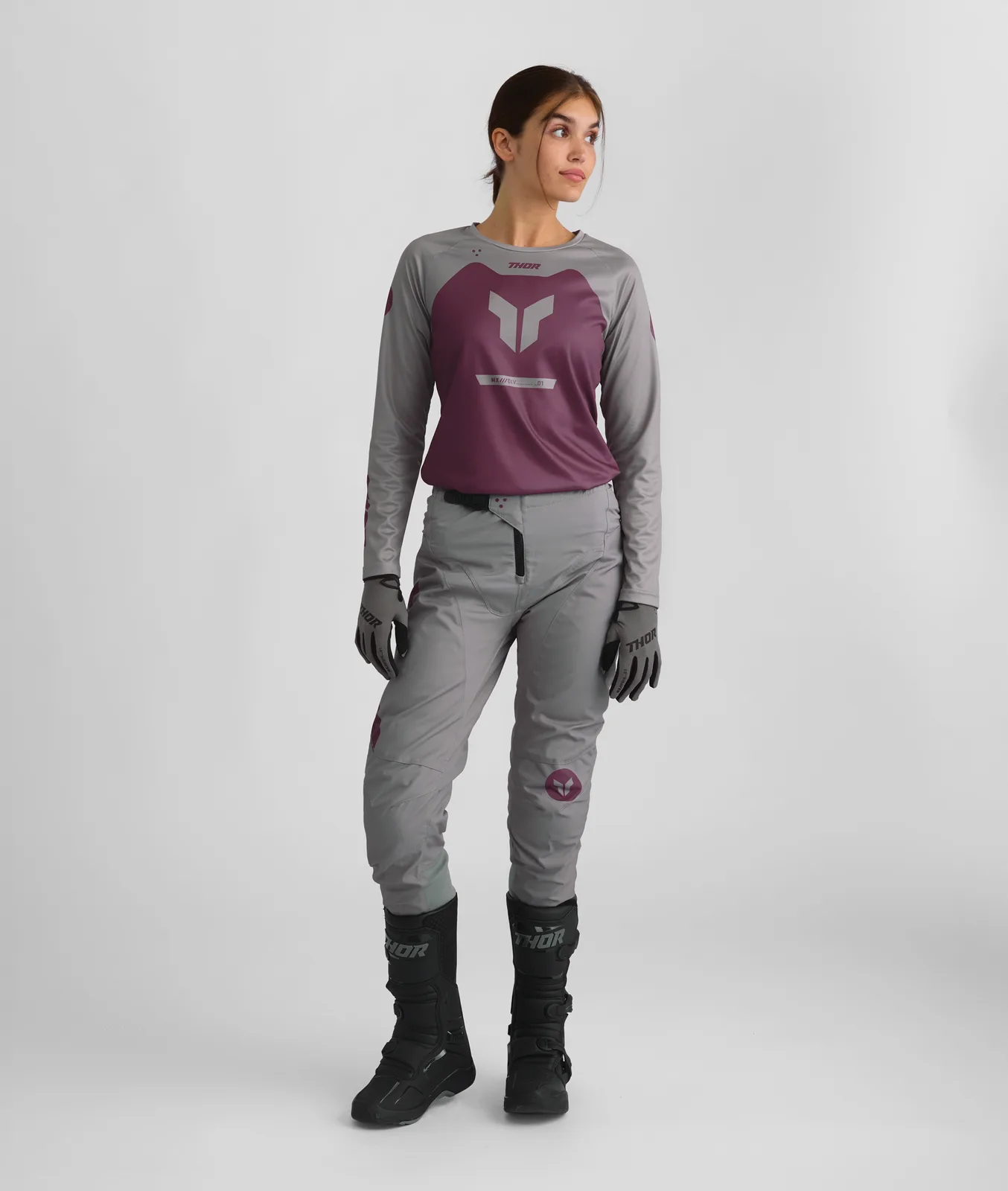 Дамско мотокрос джърси Thor Ridemode Menace Purple Gray