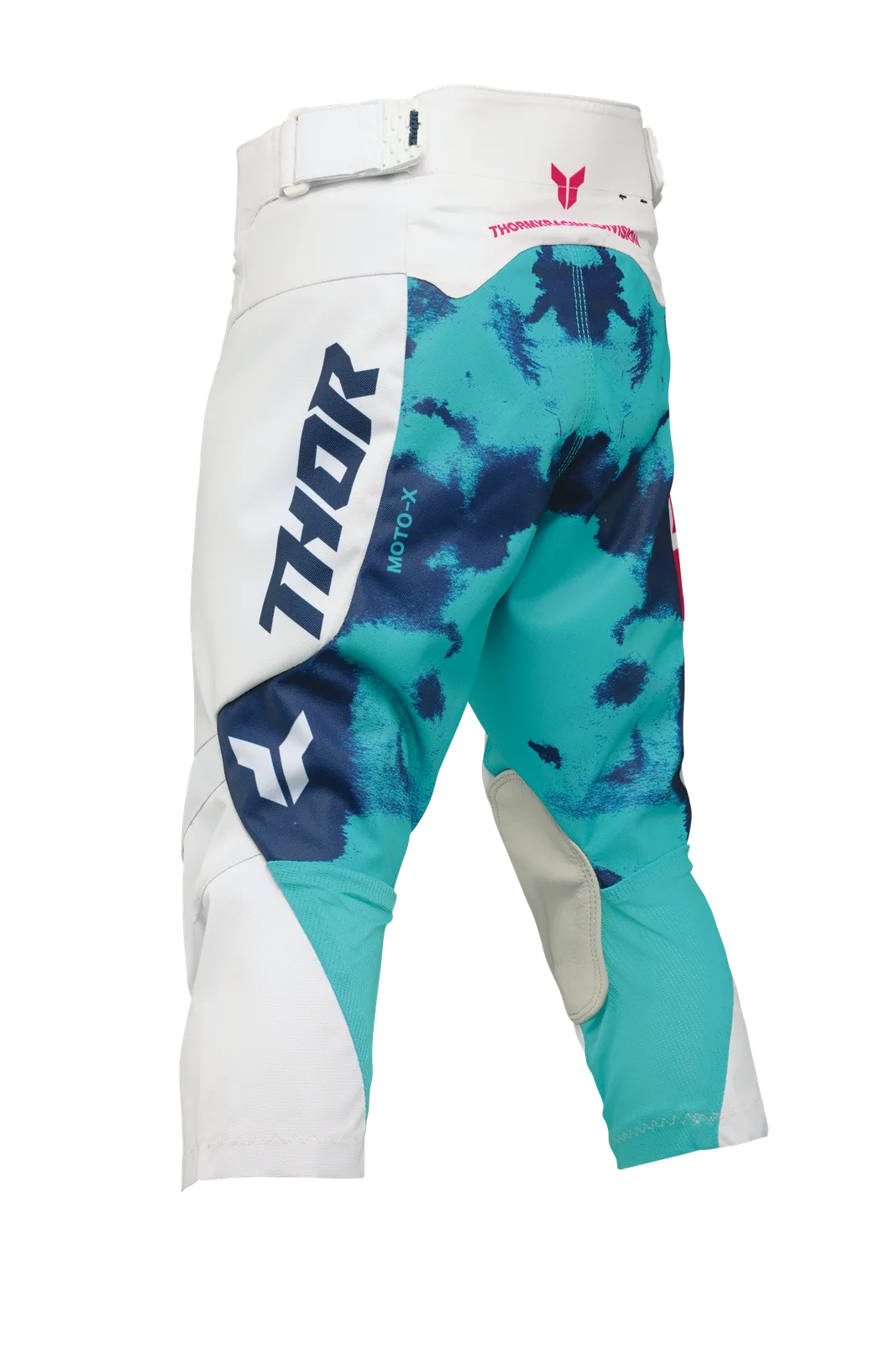 Детски мотокрос панталон Thor Launchmode Bleach White Aqua