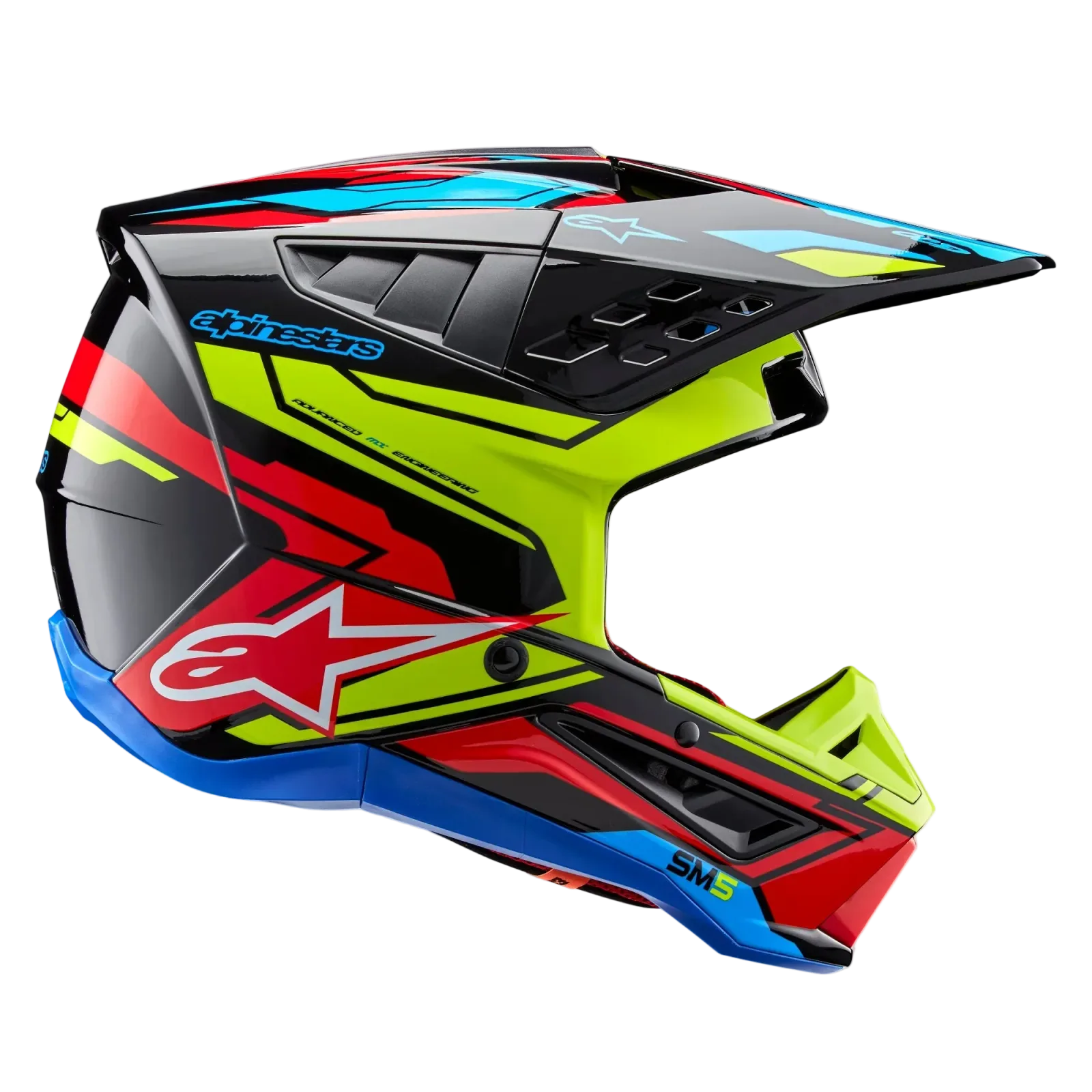 Каска Alpinestars SM5 Action 2 Black Yellow Fluo Bright Red