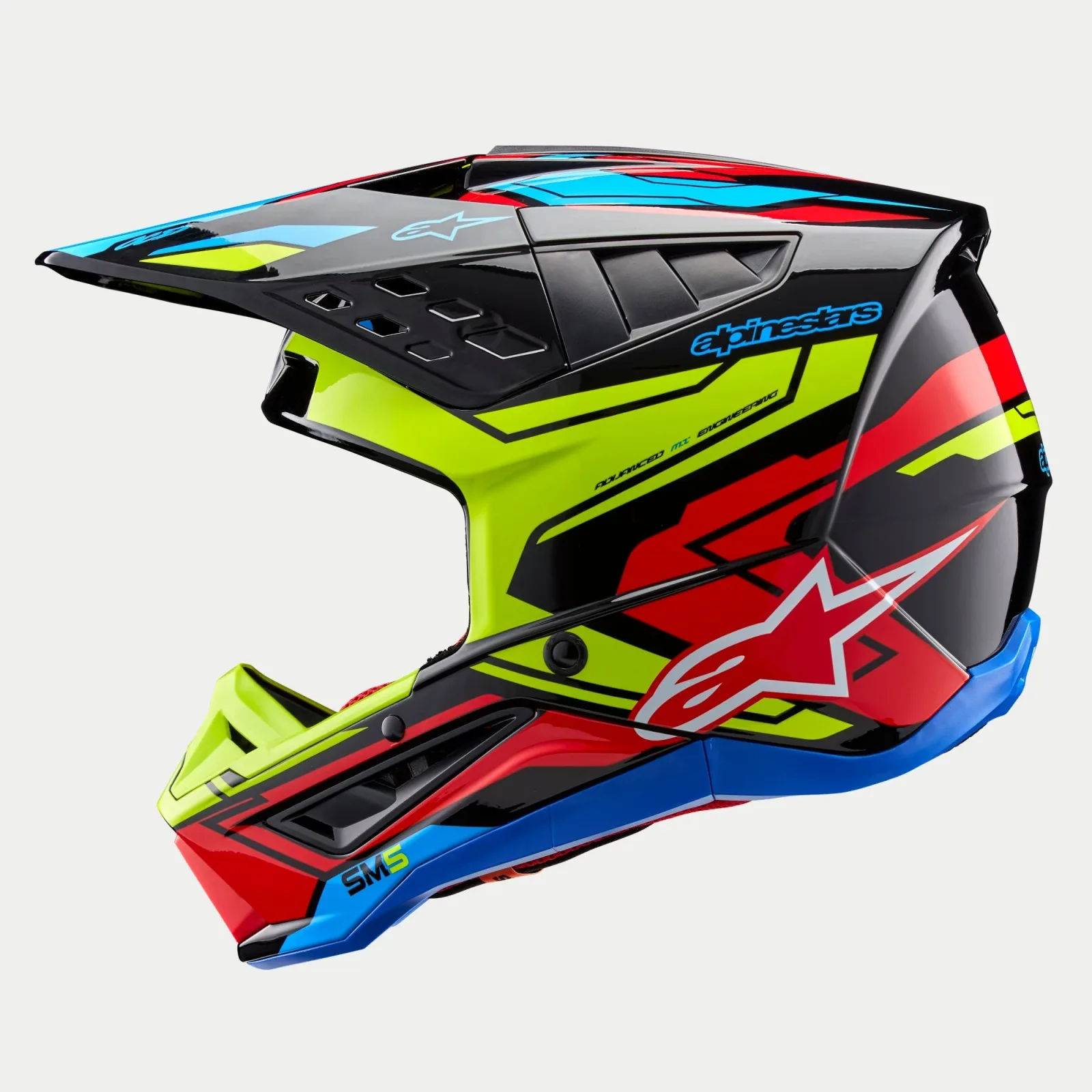 Каска Alpinestars SM5 Action 2 Black Yellow Fluo Bright Red