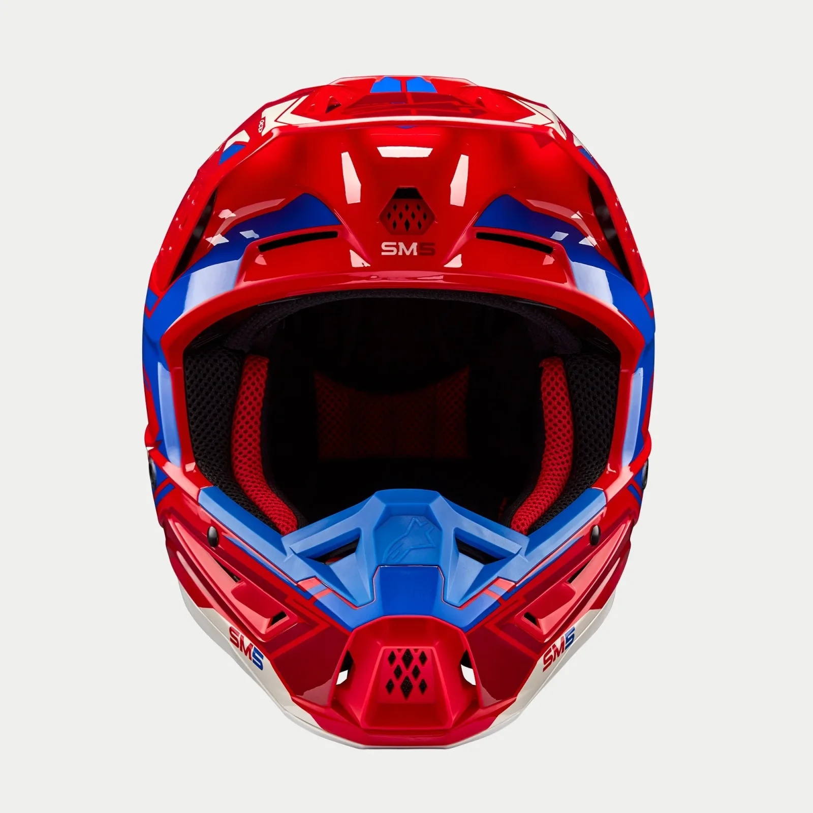 Каска Alpinestars SM5 Action 2 Bright Red Blue Glossy
