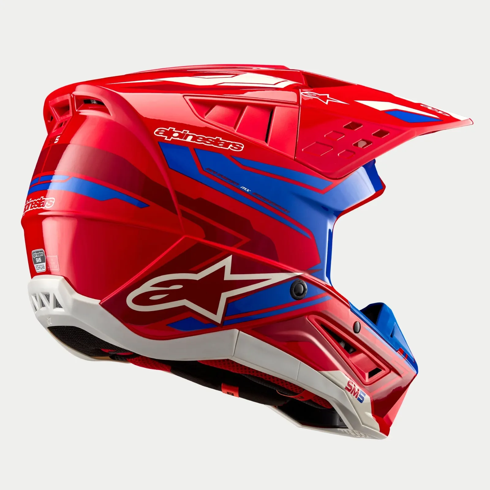 Каска Alpinestars SM5 Action 2 Bright Red Blue Glossy