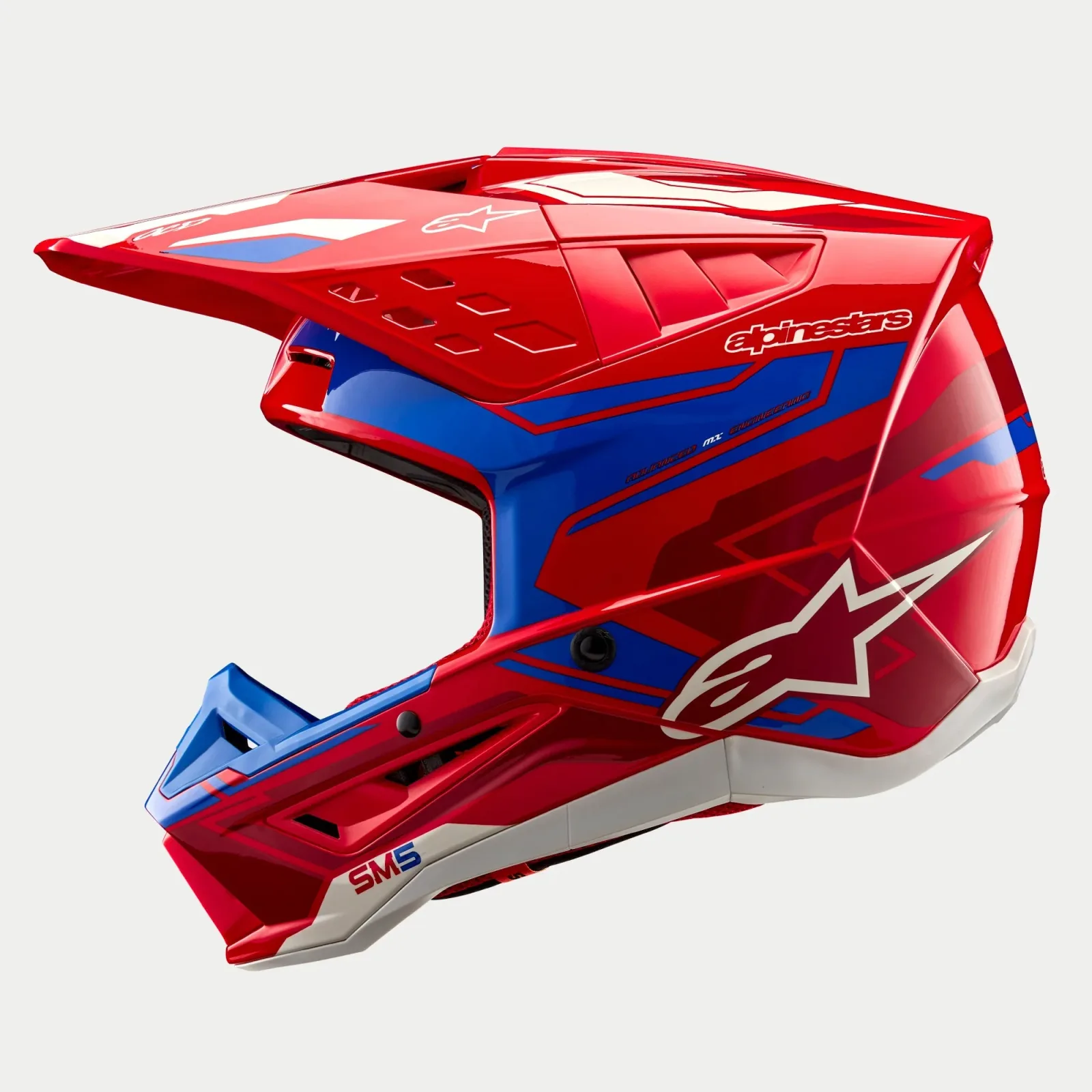 Каска Alpinestars SM5 Action 2 Bright Red Blue Glossy