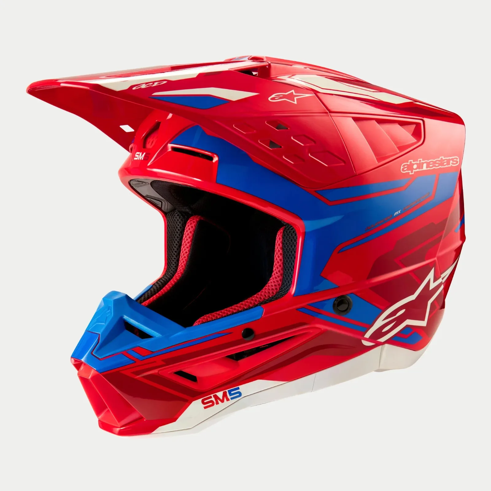 Каска Alpinestars SM5 Action 2 Bright Red Blue Glossy