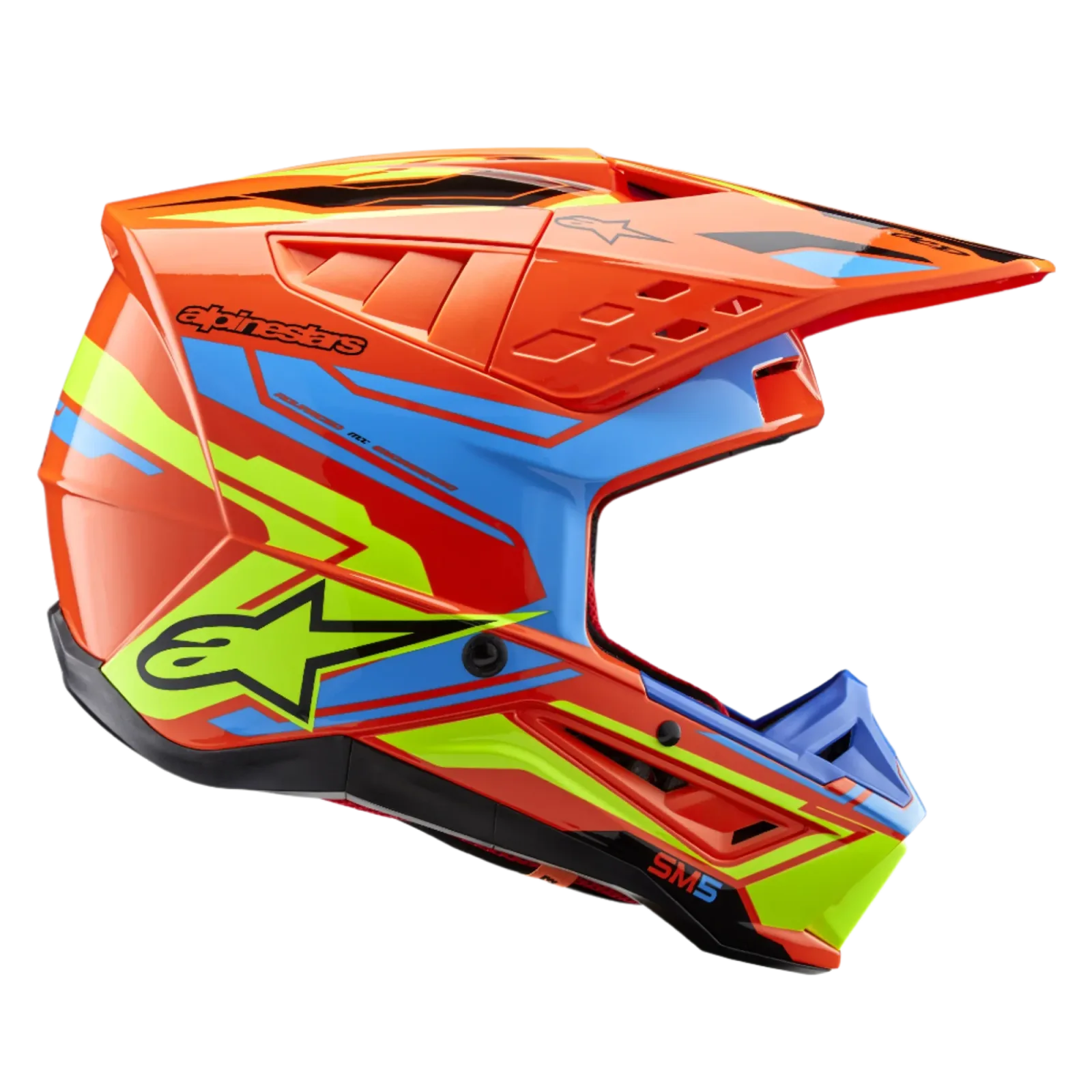 Каска Alpinestars SM5 Action 2 Orange Fluo Cyan Yellow Fluo