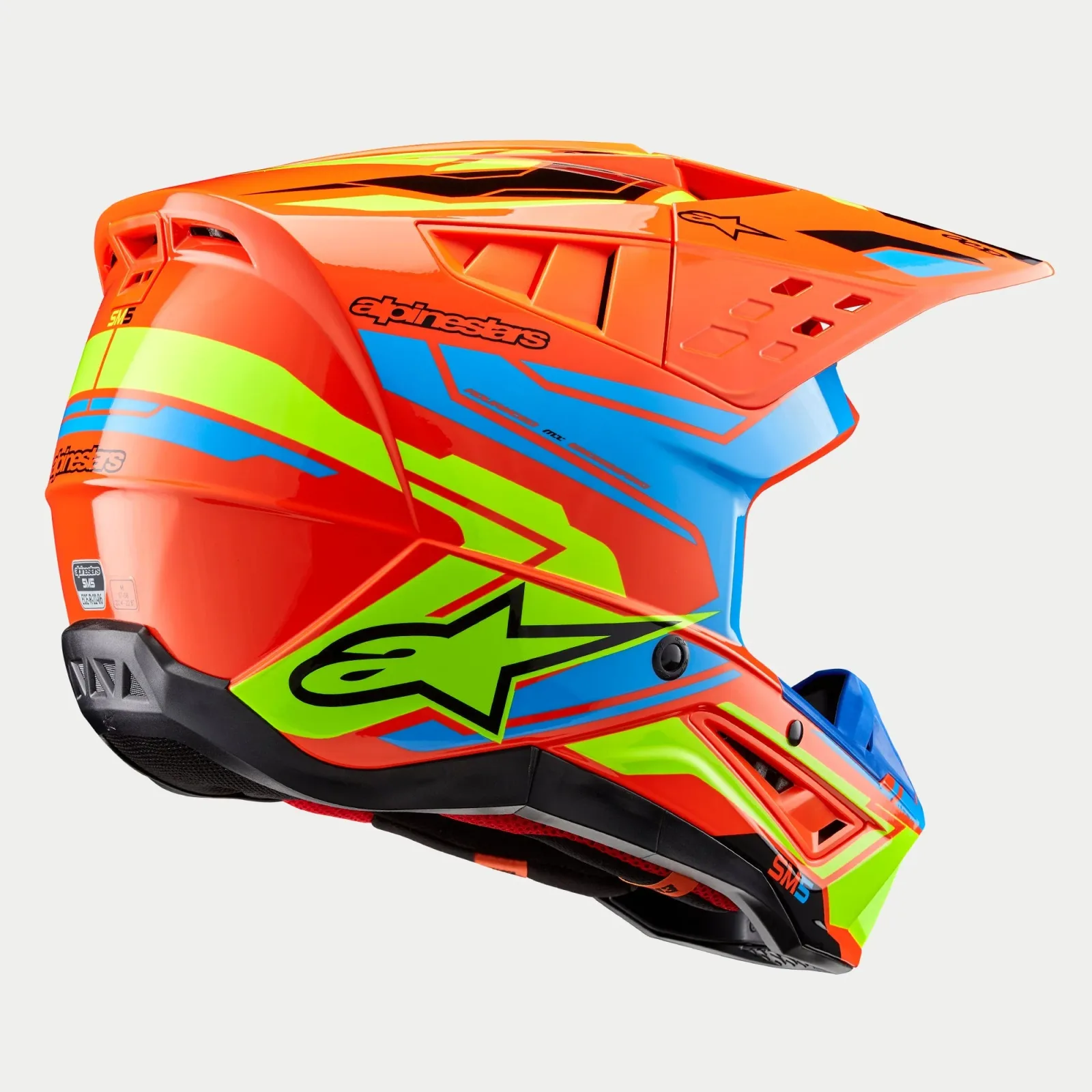 Каска Alpinestars SM5 Action 2 Orange Fluo Cyan Yellow Fluo
