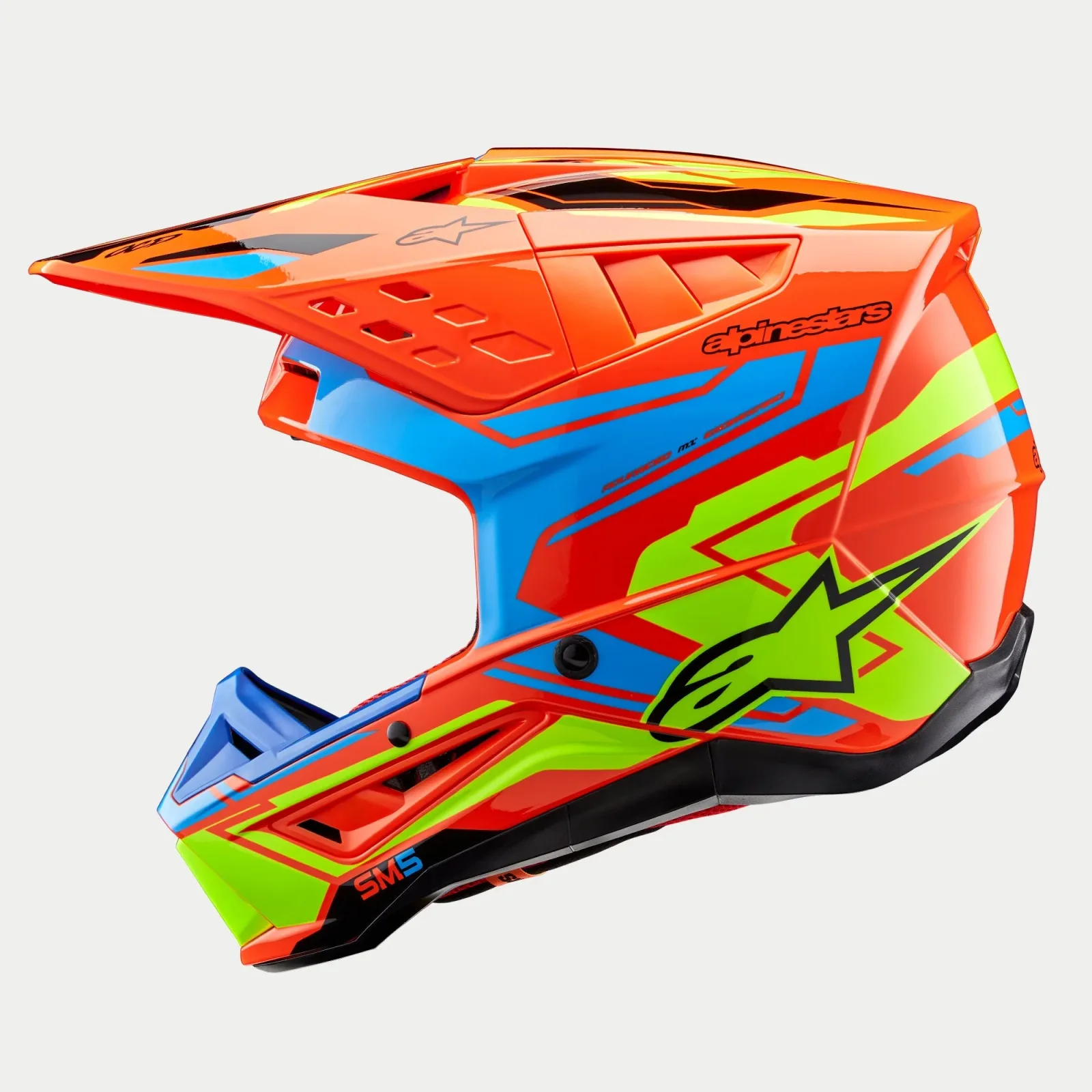 Каска Alpinestars SM5 Action 2 Orange Fluo Cyan Yellow Fluo