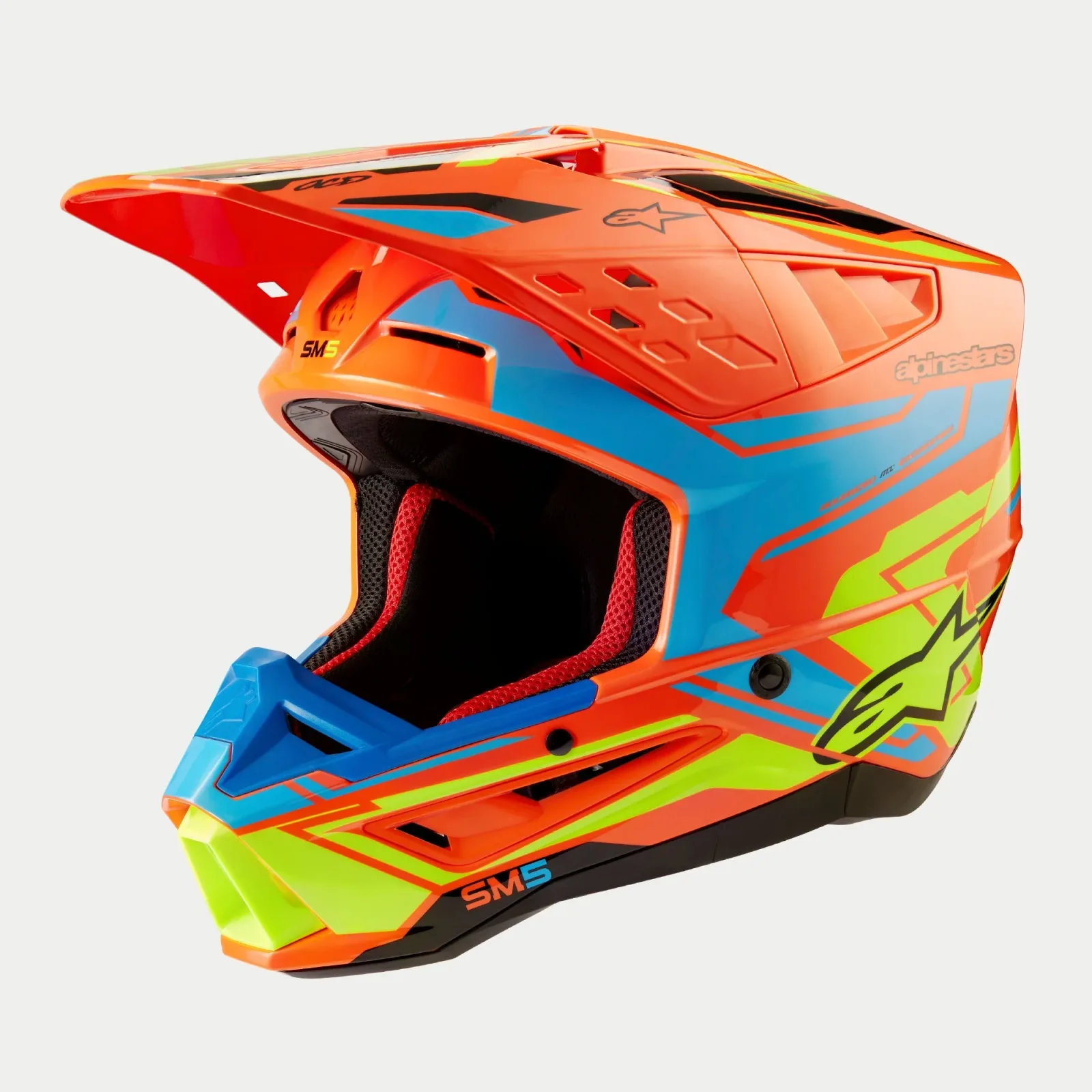 Каска Alpinestars SM5 Action 2 Orange Fluo Cyan Yellow Fluo
