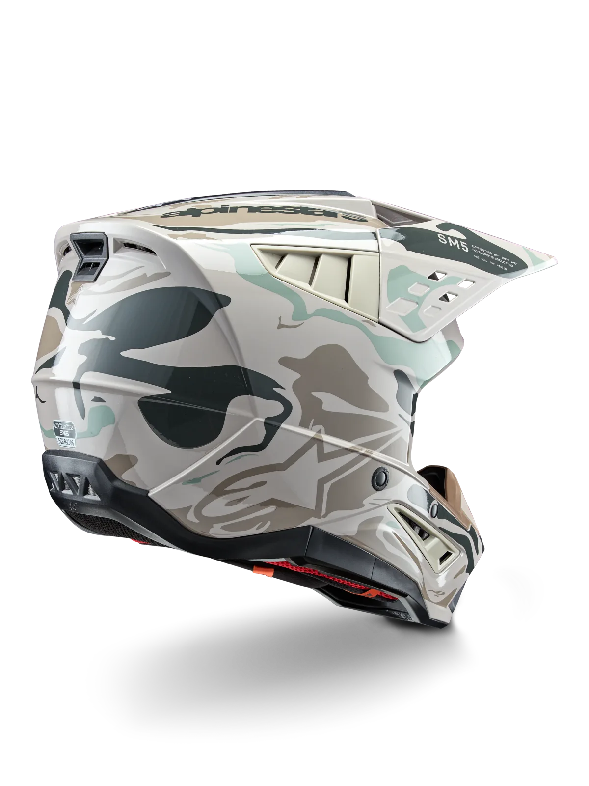 Каска Alpinestars SM5 Mineral Warm Gray Celadon Green Glossy