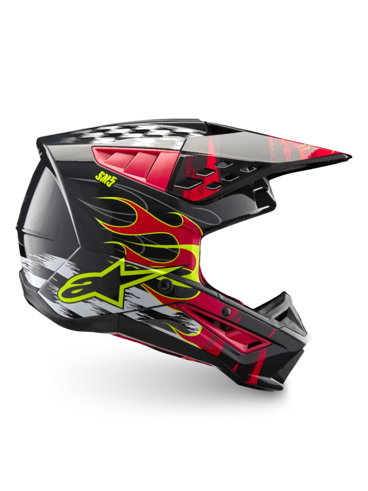 Каска Alpinestars SM5 Rash Dark Gray Bright Red Glossy