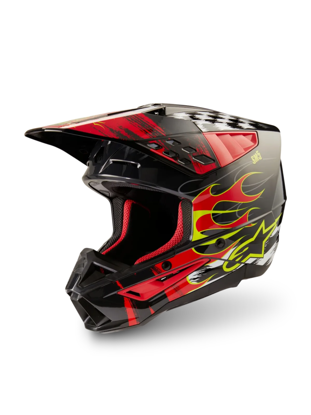 Каска Alpinestars SM5 Rash Dark Gray Bright Red Glossy