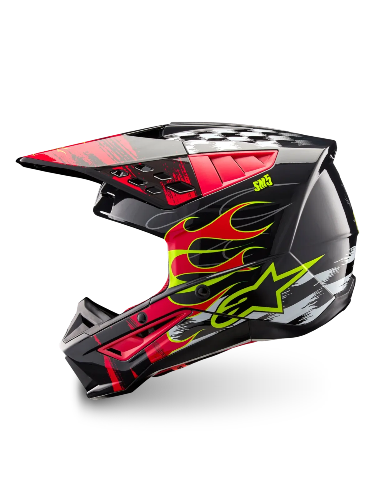 Каска Alpinestars SM5 Rash Dark Gray Bright Red Glossy