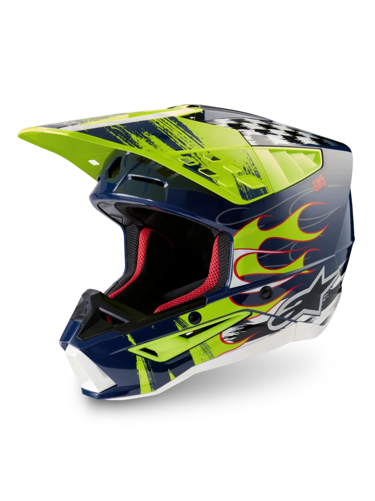 Каска Alpinestars SM5 Rash Night Navy Yellow Fluo Glossy