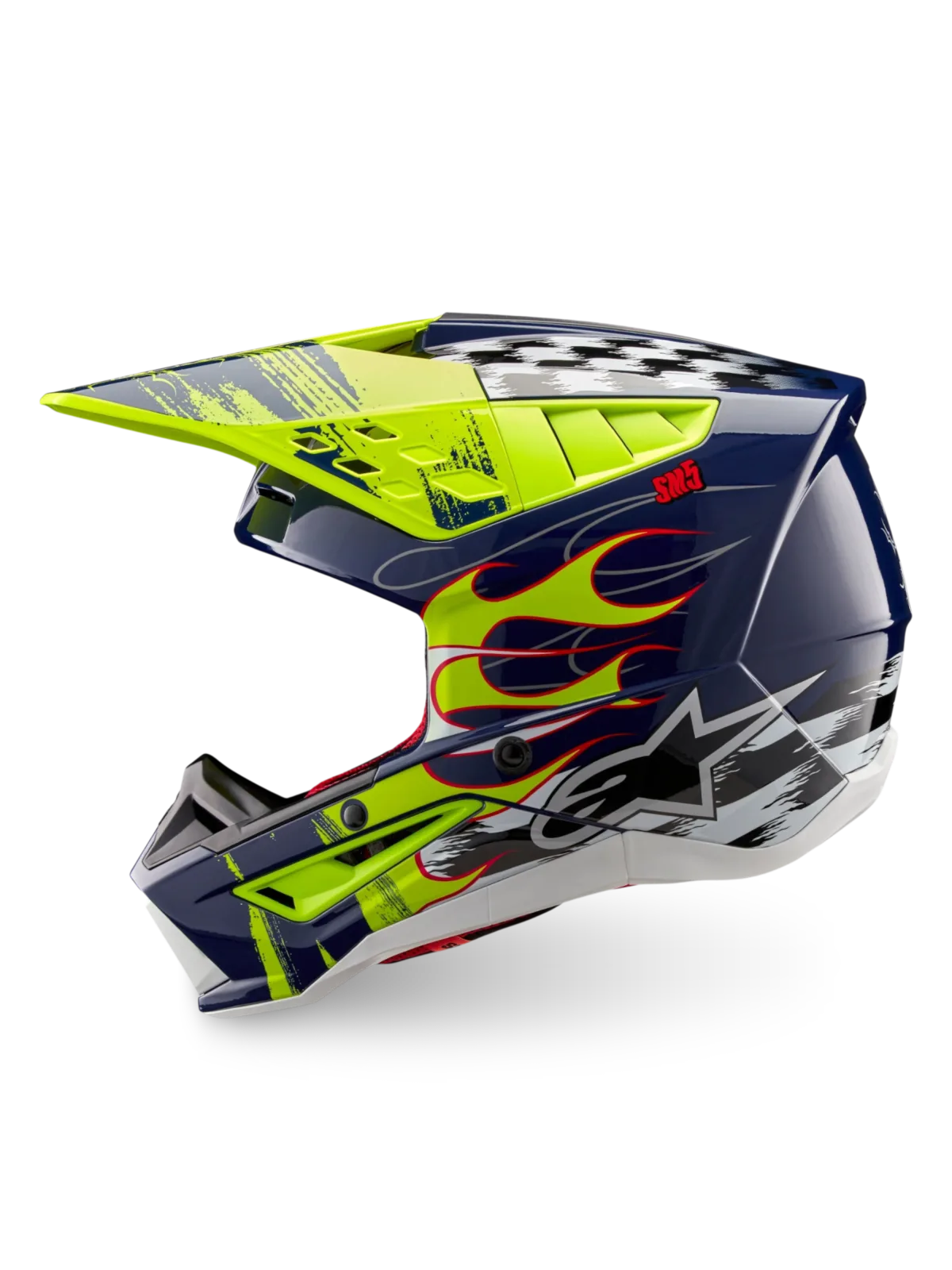 Каска Alpinestars SM5 Rash Night Navy Yellow Fluo Glossy