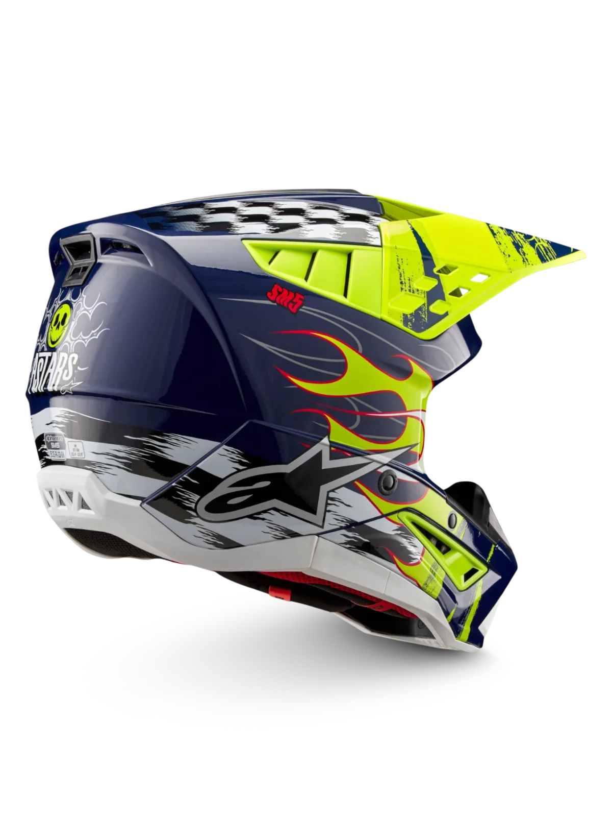 Каска Alpinestars SM5 Rash Night Navy Yellow Fluo Glossy