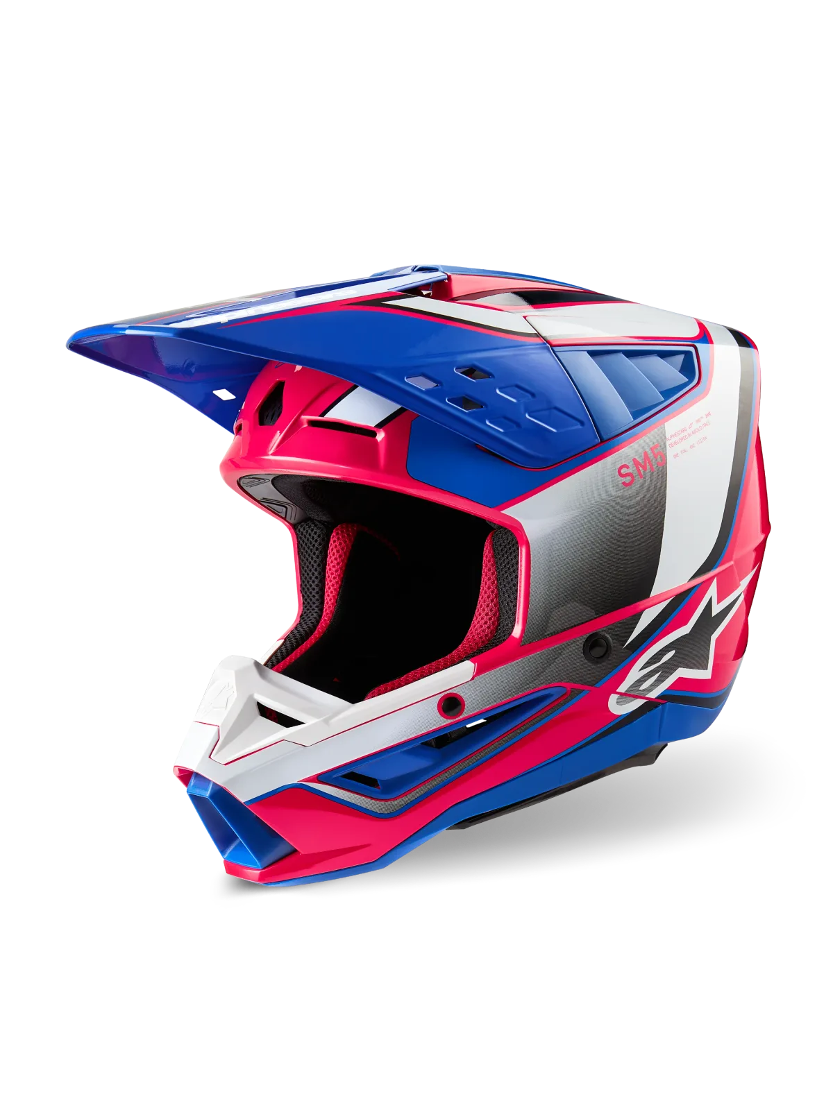 Каска Alpinestars SM5 Sail White Diva Pink Enamel Blue