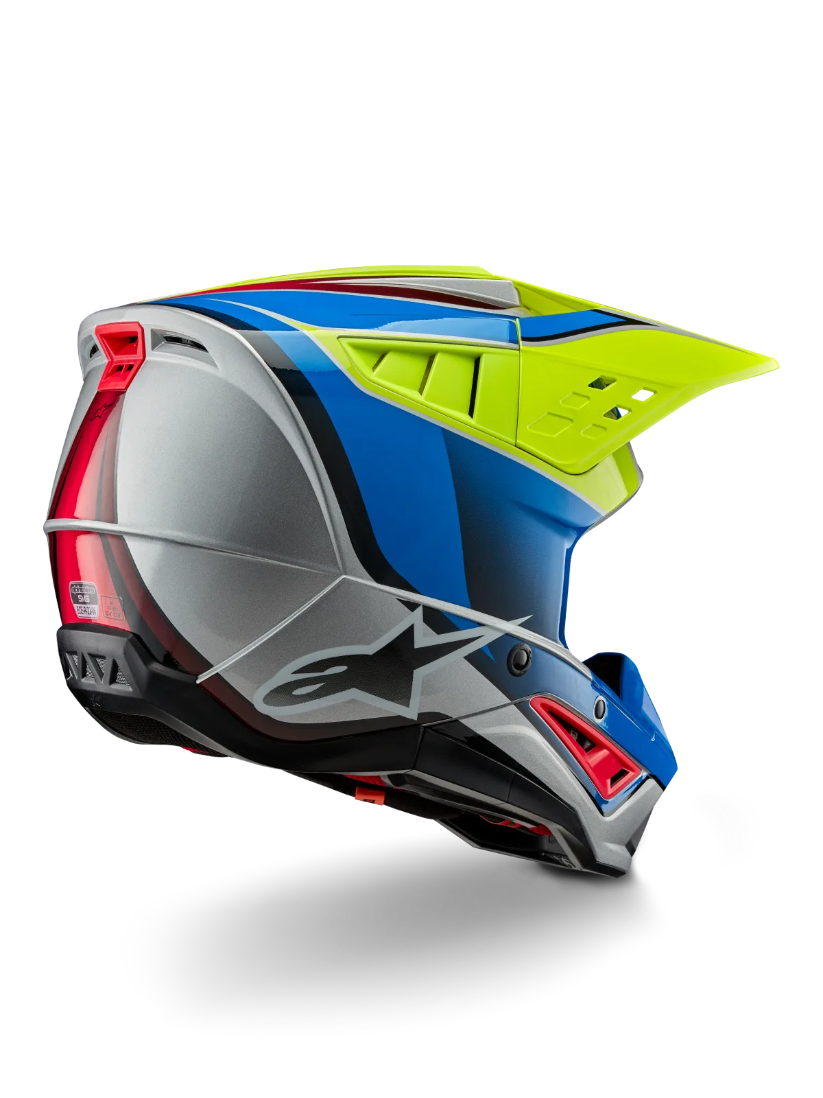Каска Alpinestars SM5 Sail Yellow Fluo Enamel Blue Silver