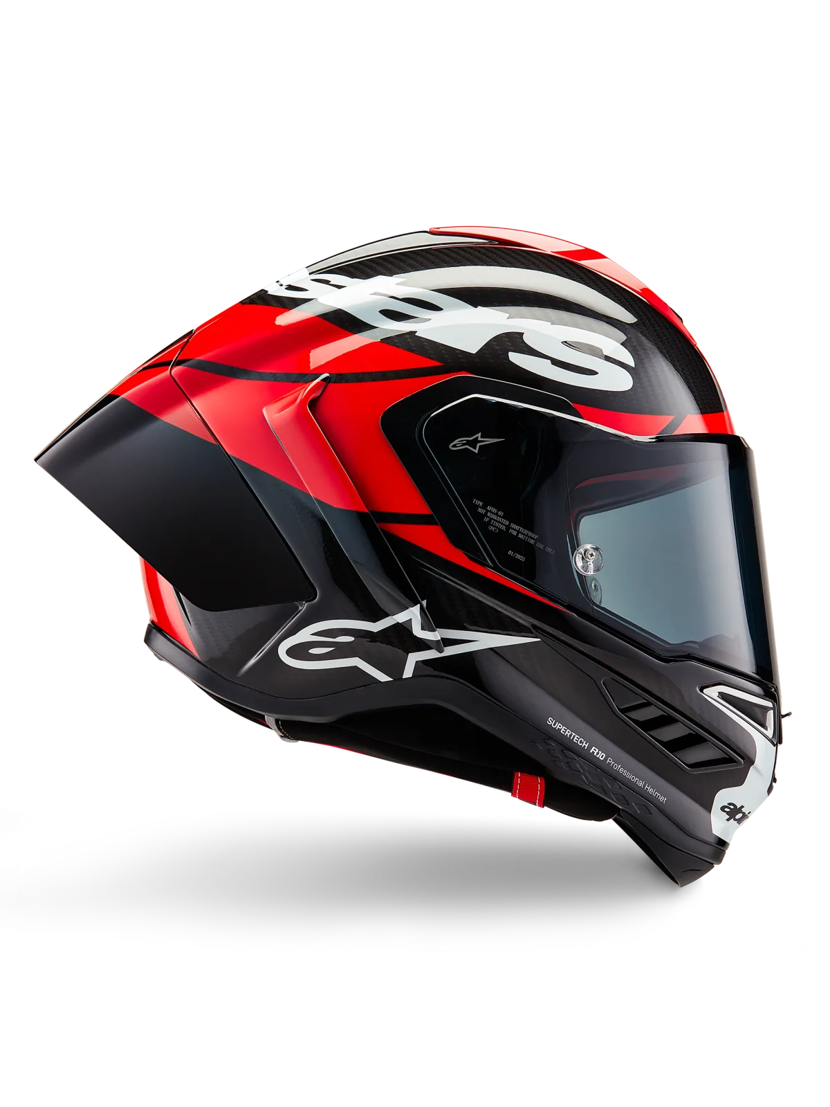 Каска Alpinestars Supertech R10 Element Black Carb Bright Red White Gl