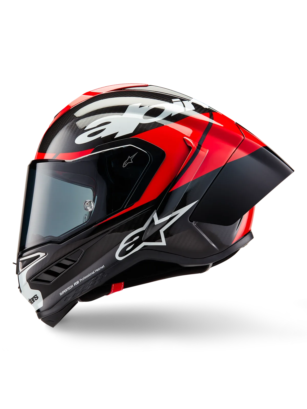 Каска Alpinestars Supertech R10 Element Black Carb Bright Red White Gl