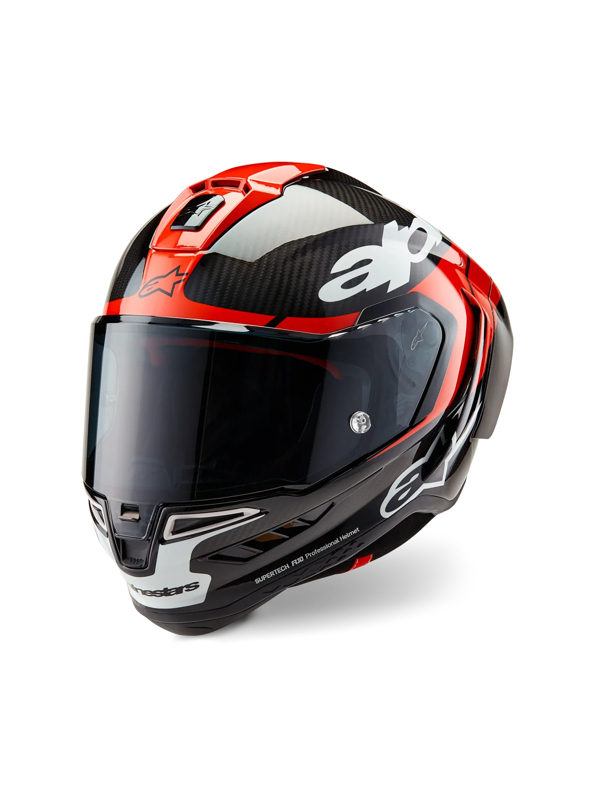Каска Alpinestars Supertech R10 Element Black Carb Bright Red White Gl