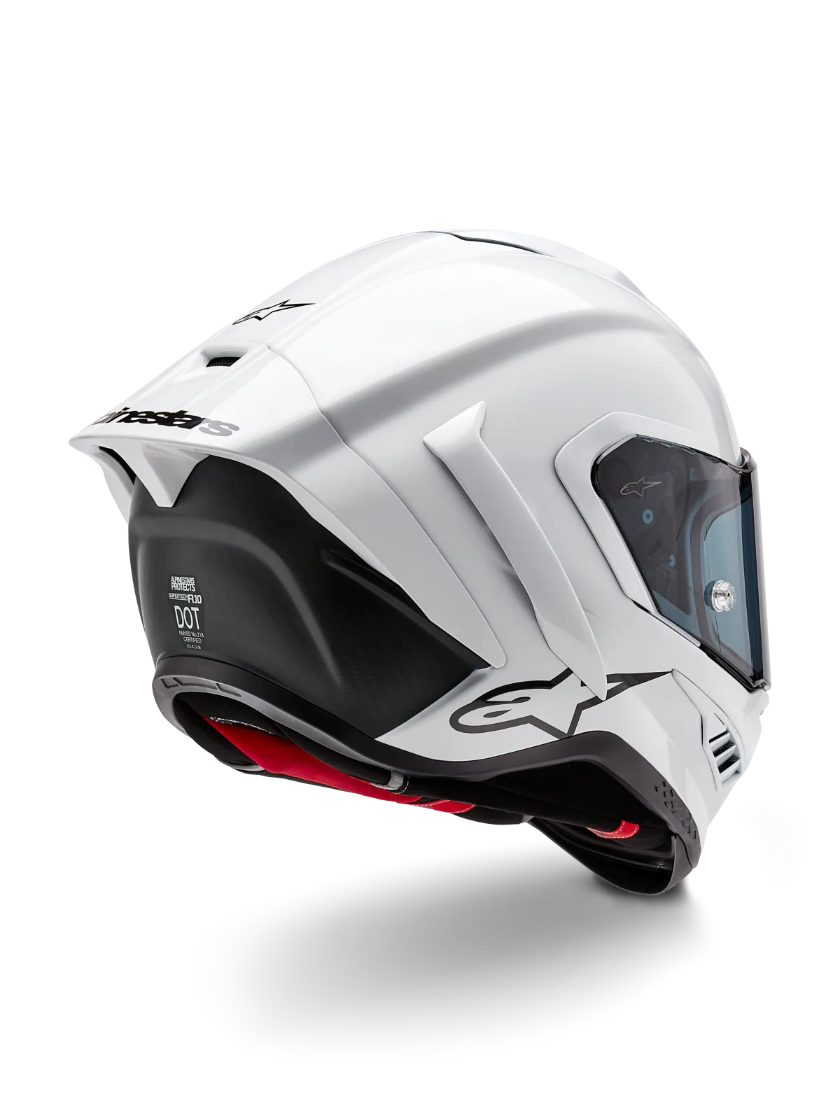 Каска Alpinestars Supertech R10 Solid White Glossy Black Matt