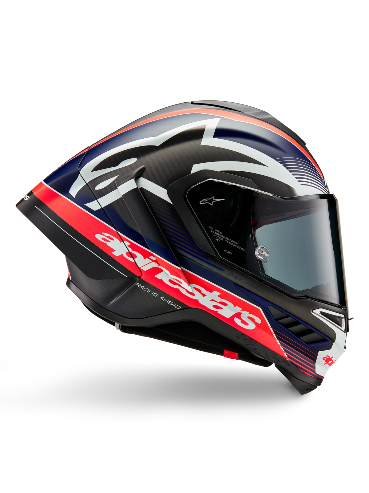 Каска Alpinestars Supertech R10 Team Black Carb Red Fluo D Blu Matt