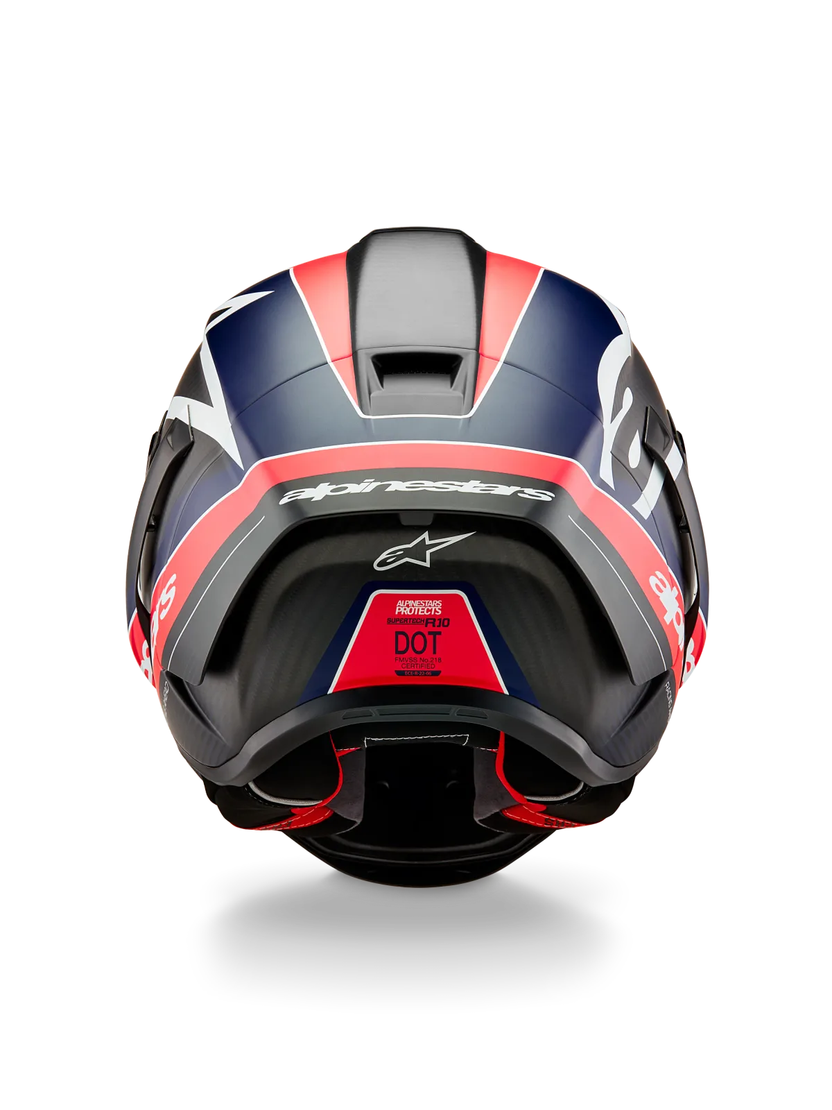 Каска Alpinestars Supertech R10 Team Black Carb Red Fluo D Blu Matt