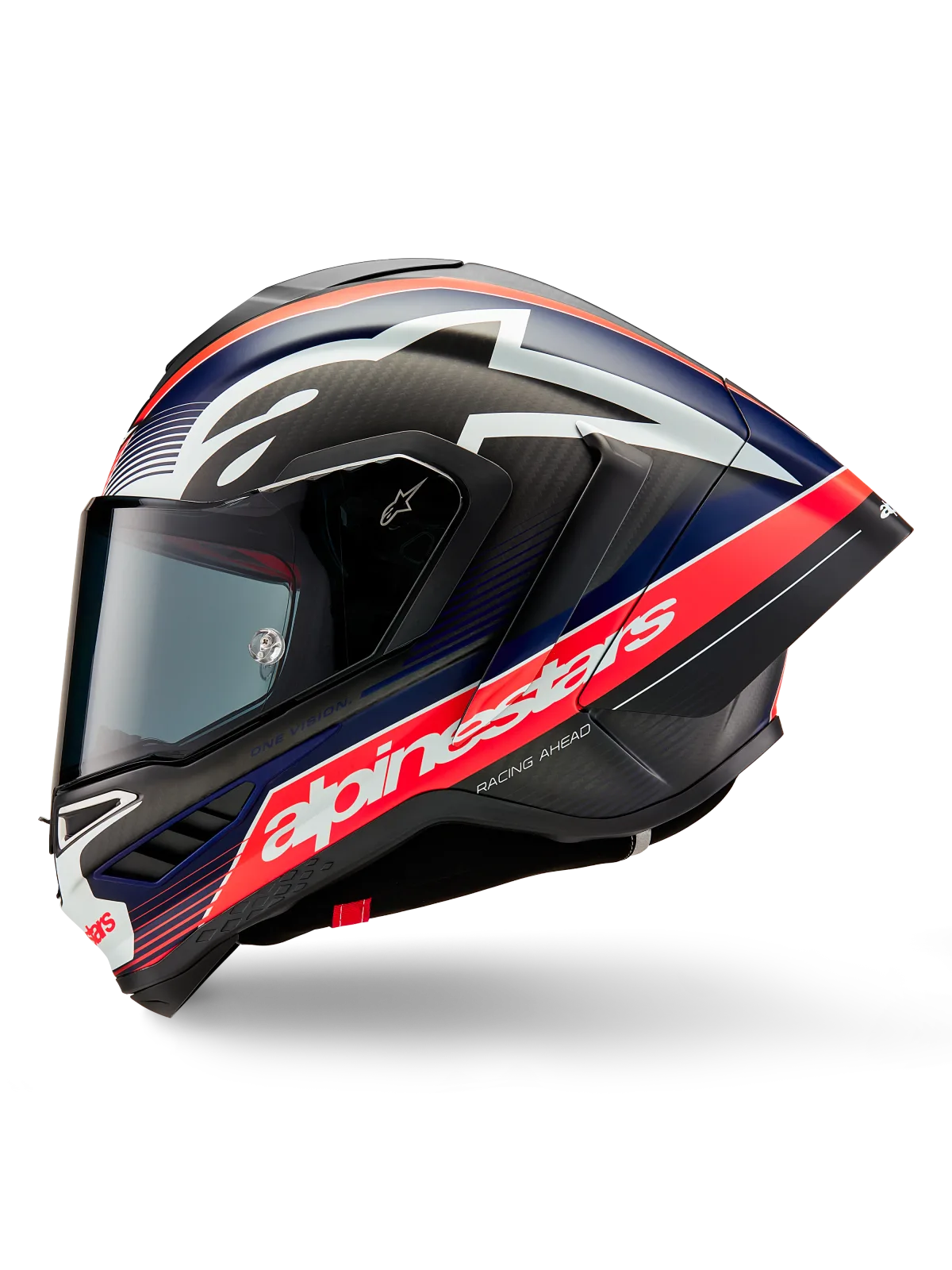 Каска Alpinestars Supertech R10 Team Black Carb Red Fluo D Blu Matt