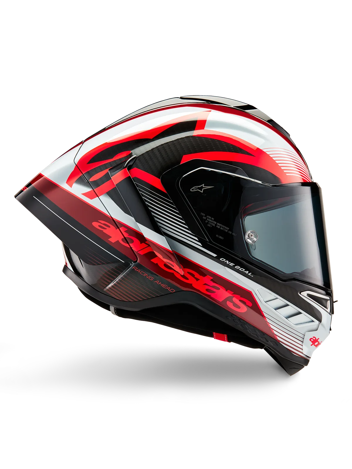 Каска Alpinestars Supertech R10 Team Black Carb Red White Glossy