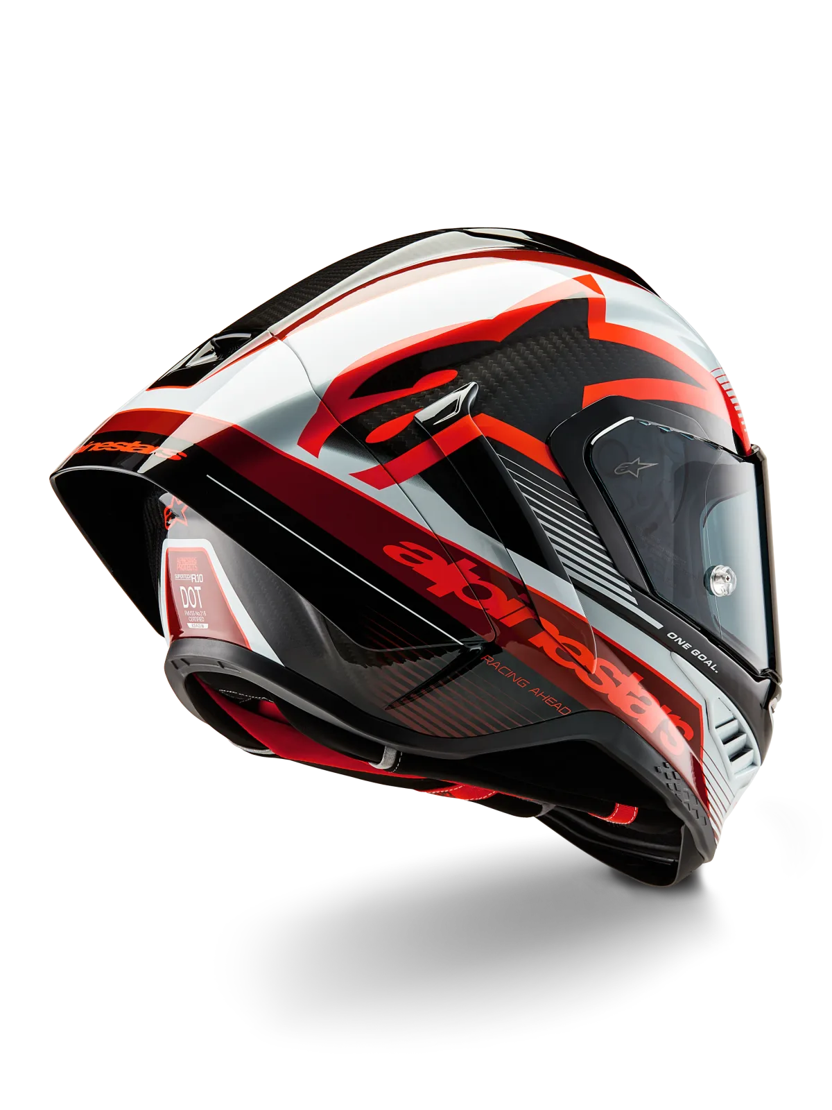 Каска Alpinestars Supertech R10 Team Black Carb Red White Glossy