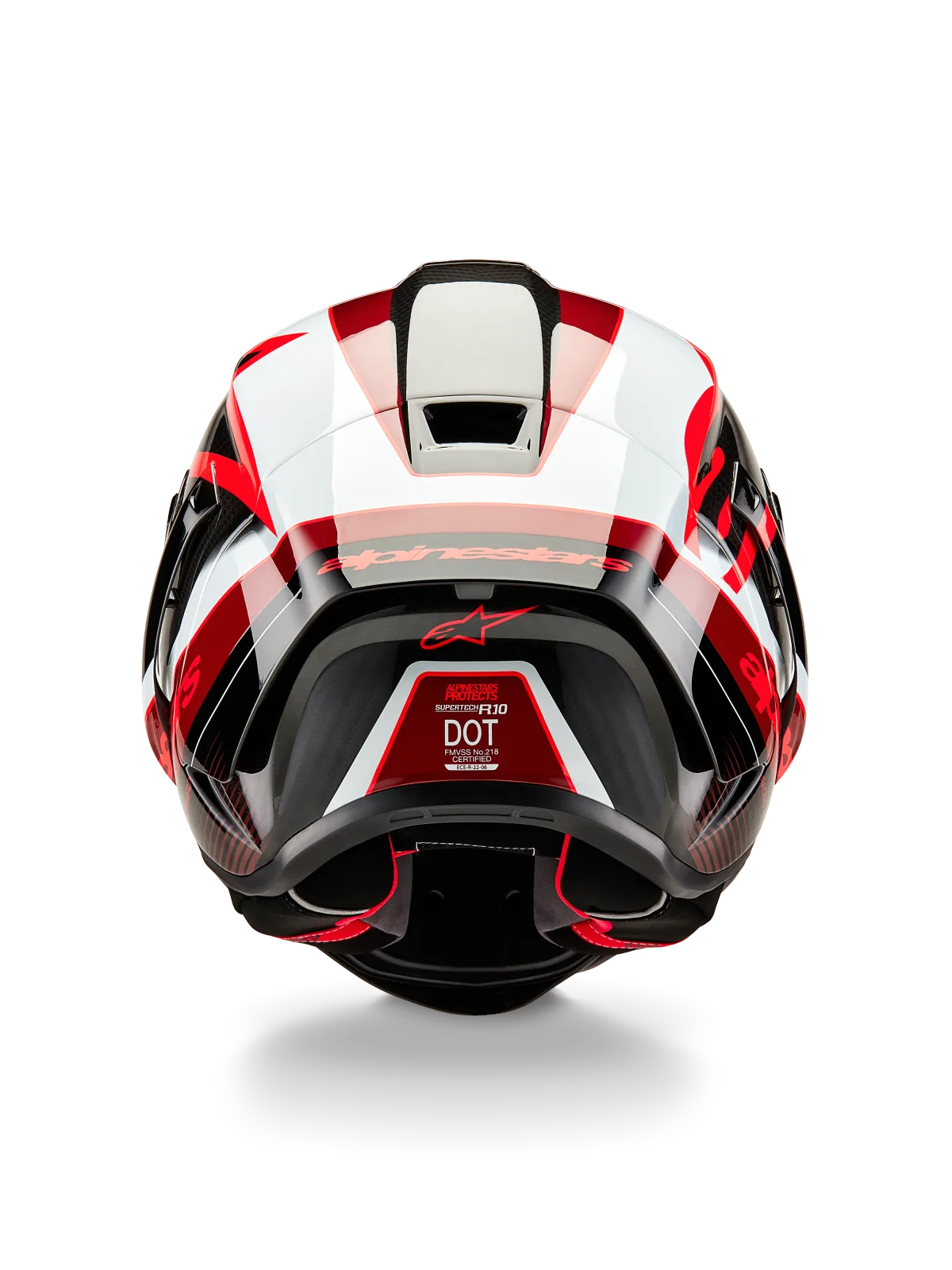Каска Alpinestars Supertech R10 Team Black Carb Red White Glossy