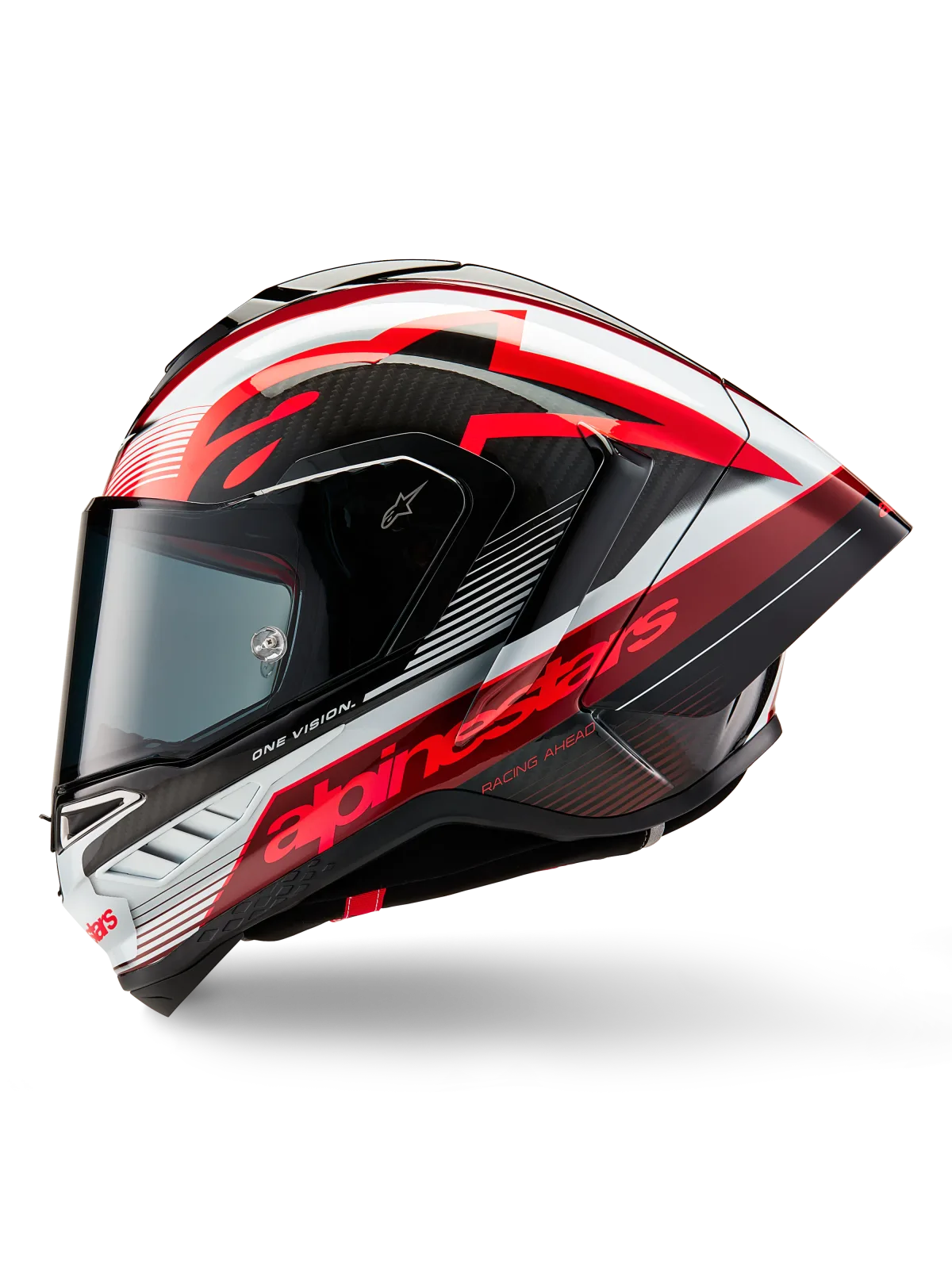 Каска Alpinestars Supertech R10 Team Black Carb Red White Glossy