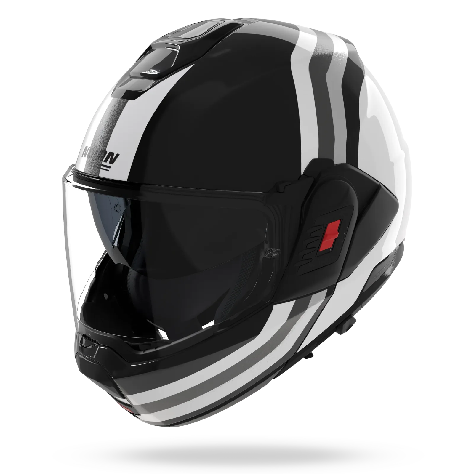 Каска Nolan N120-1 Lineo 348 Black White Silver