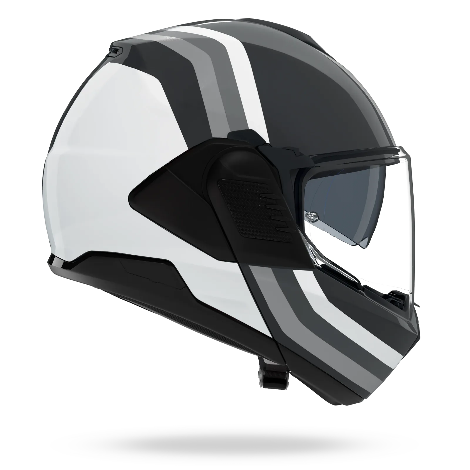 Каска Nolan N120-1 Lineo 348 Black White Silver