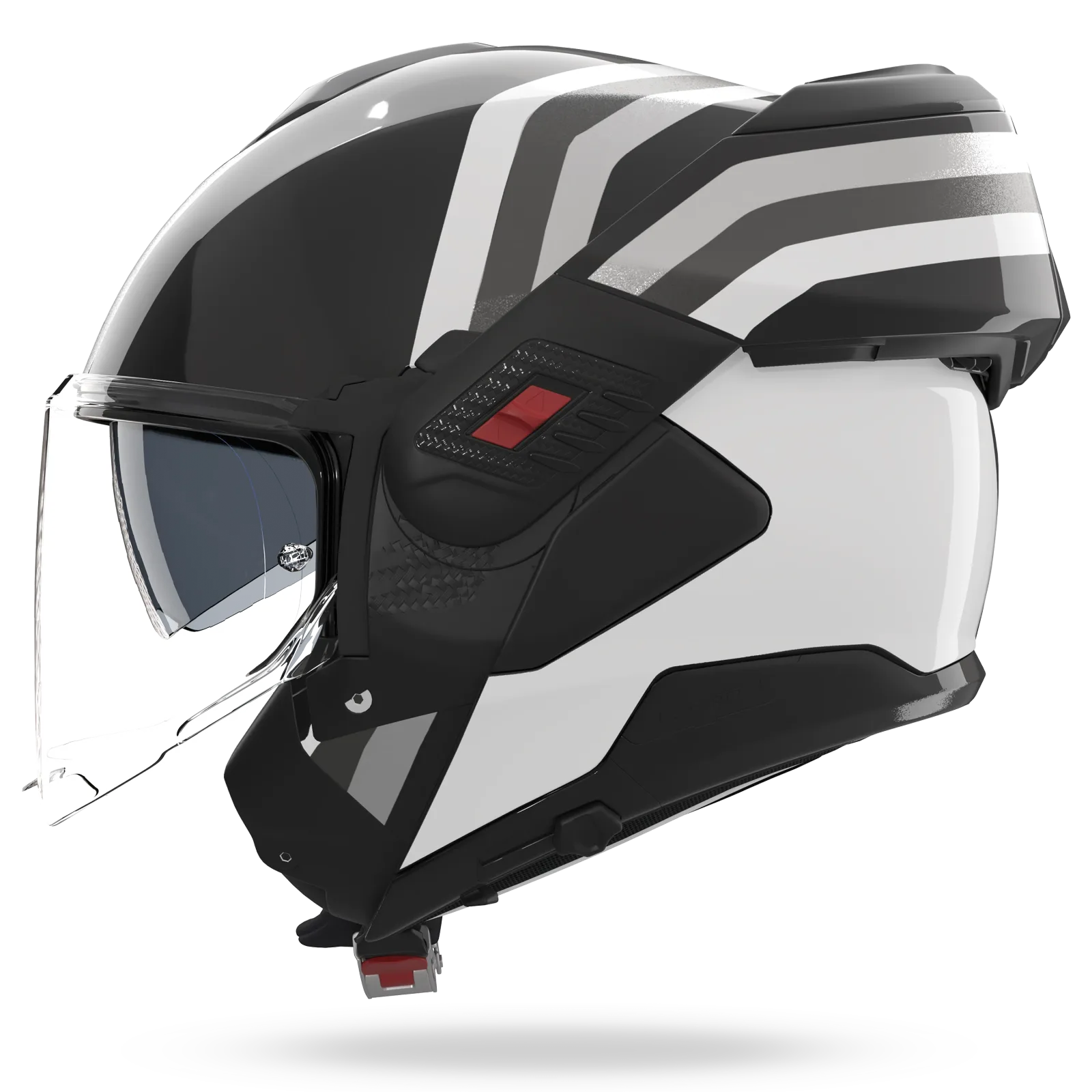 Каска Nolan N120-1 Lineo 348 Black White Silver
