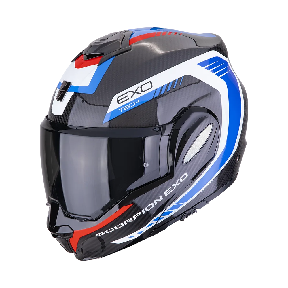 Каска Scorpion EXO-Tech EVO Carbon Cosy Black/Blue/Red