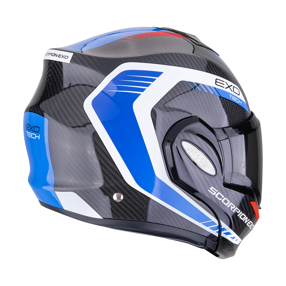 Каска Scorpion EXO-Tech EVO Carbon Cosy Black/Blue/Red
