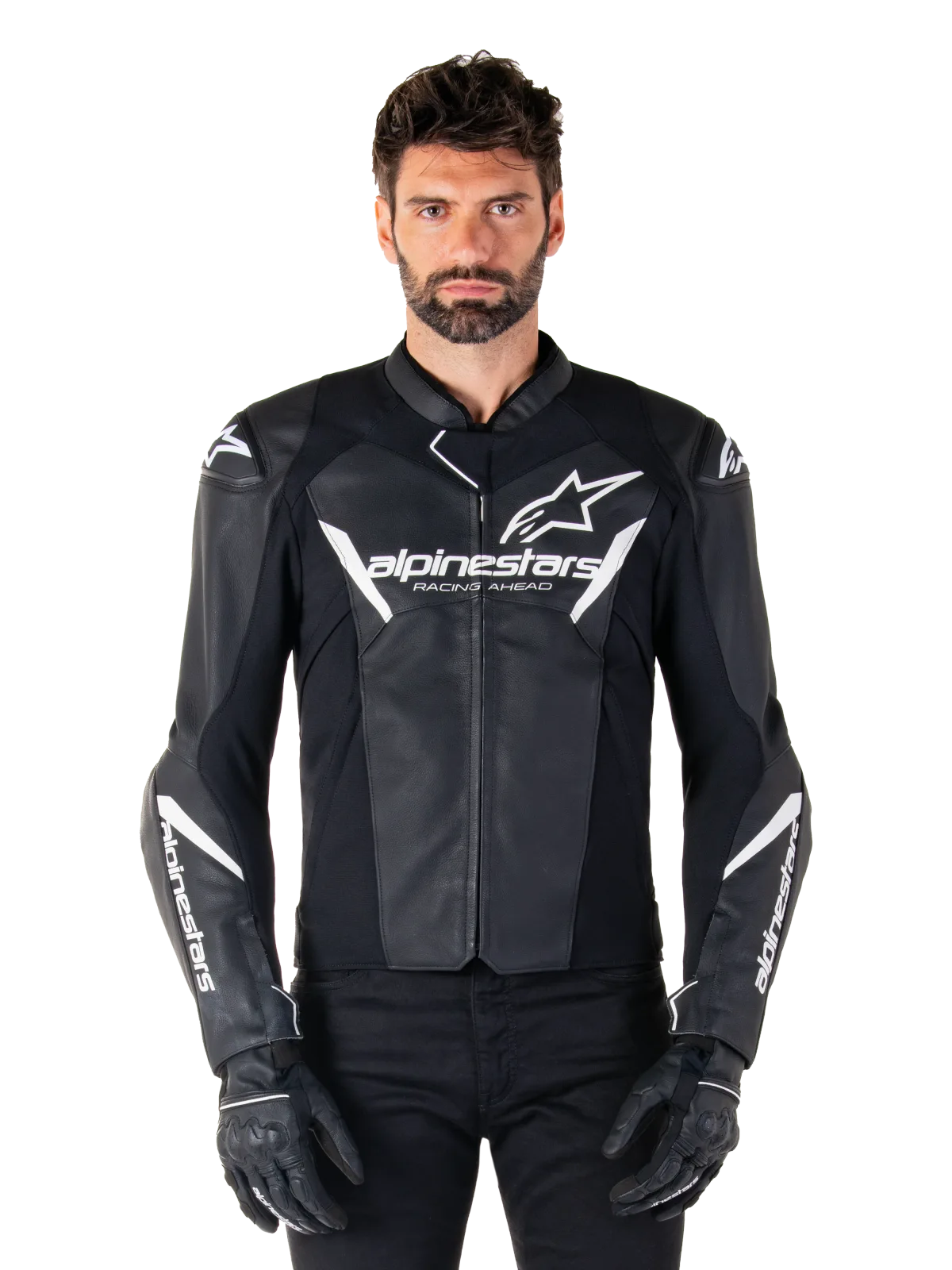 Кожено яке Alpinestars Faster V3 Black White