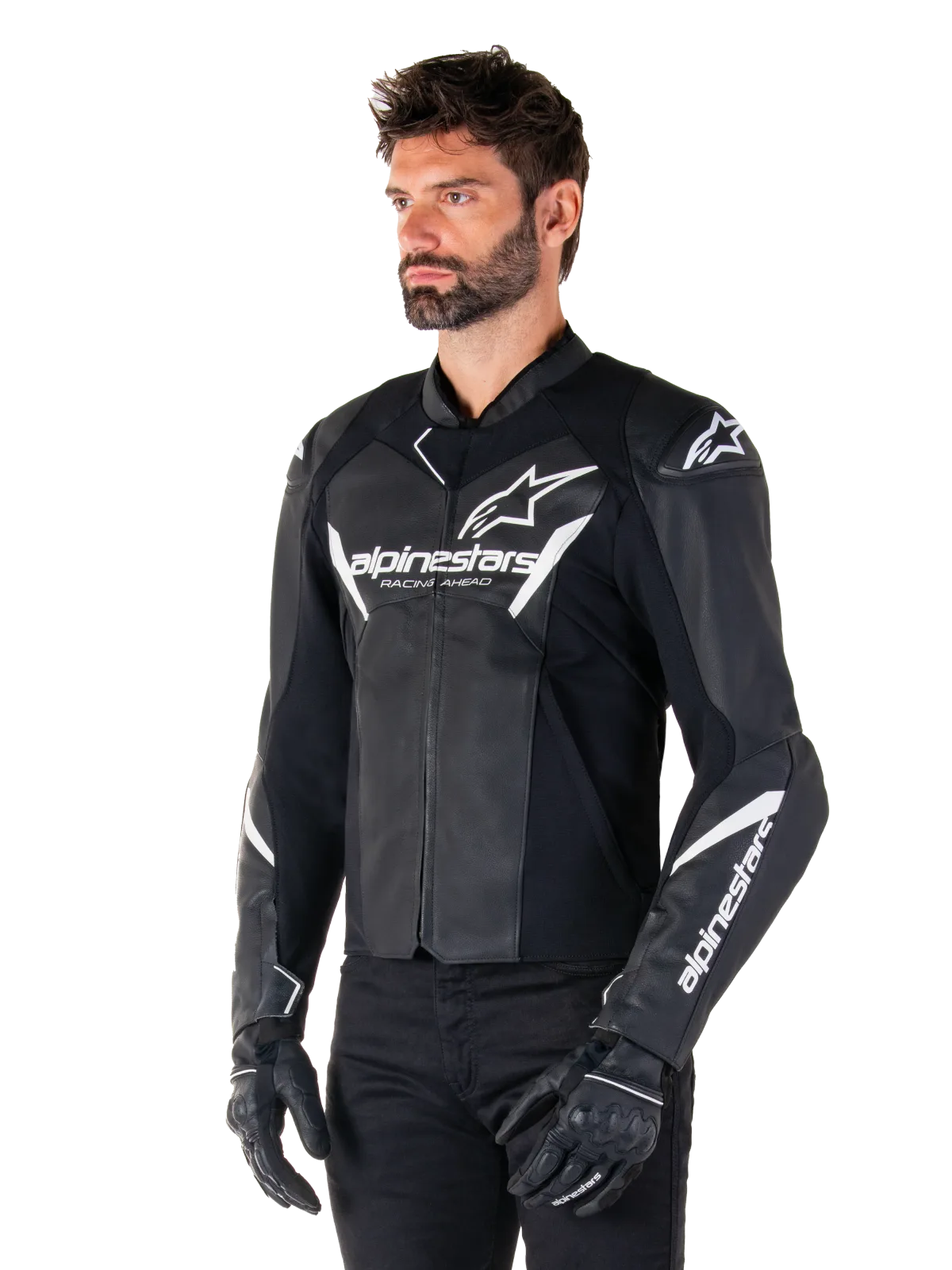 Кожено яке Alpinestars Faster V3 Black White