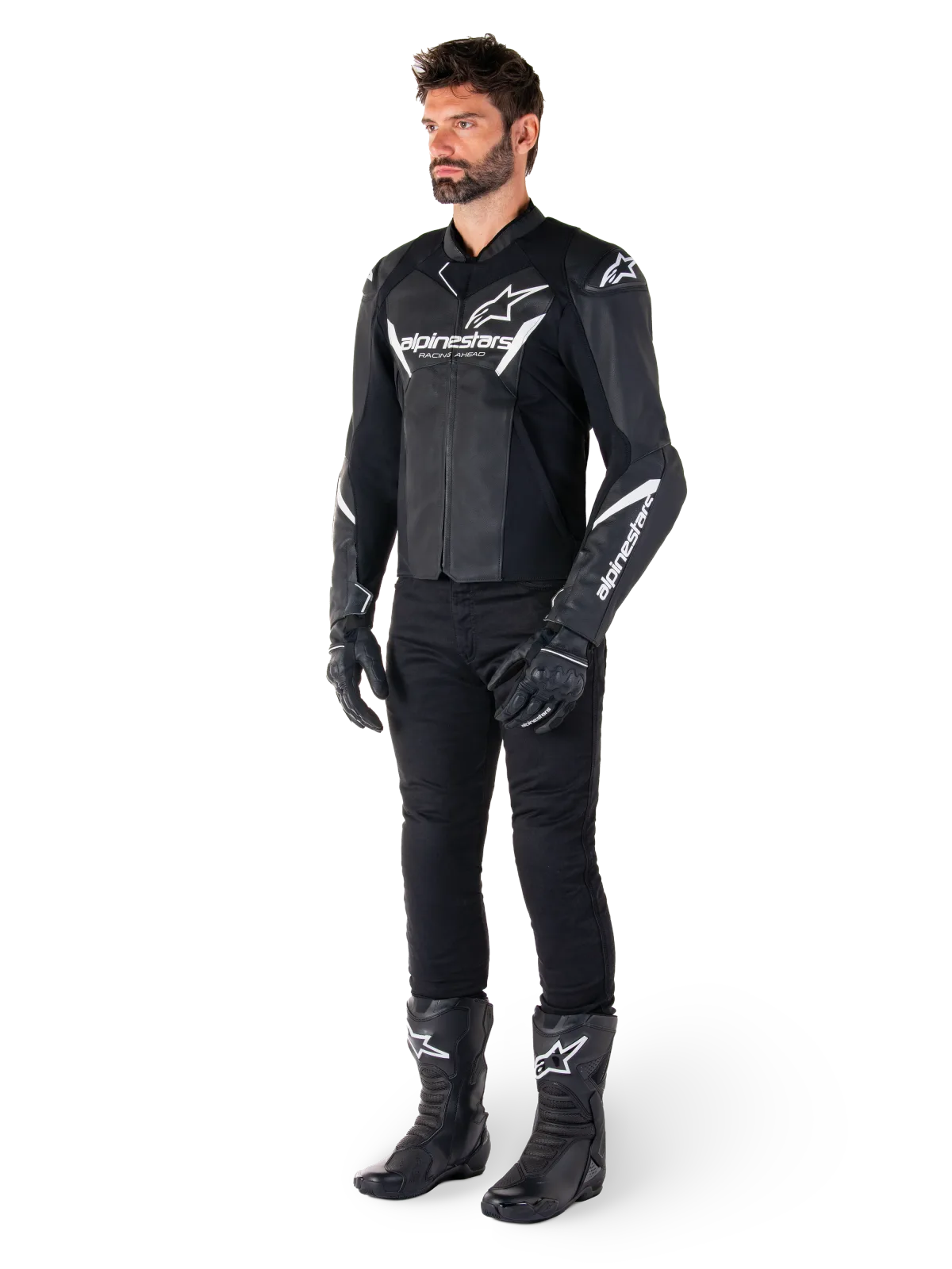 Кожено яке Alpinestars Faster V3 Black White