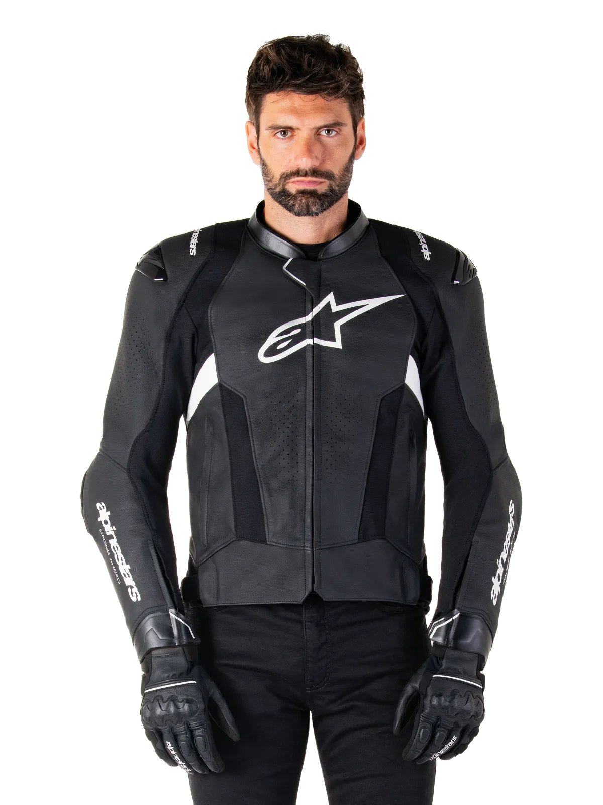 Кожено яке Alpinestars Missile V3 Black White