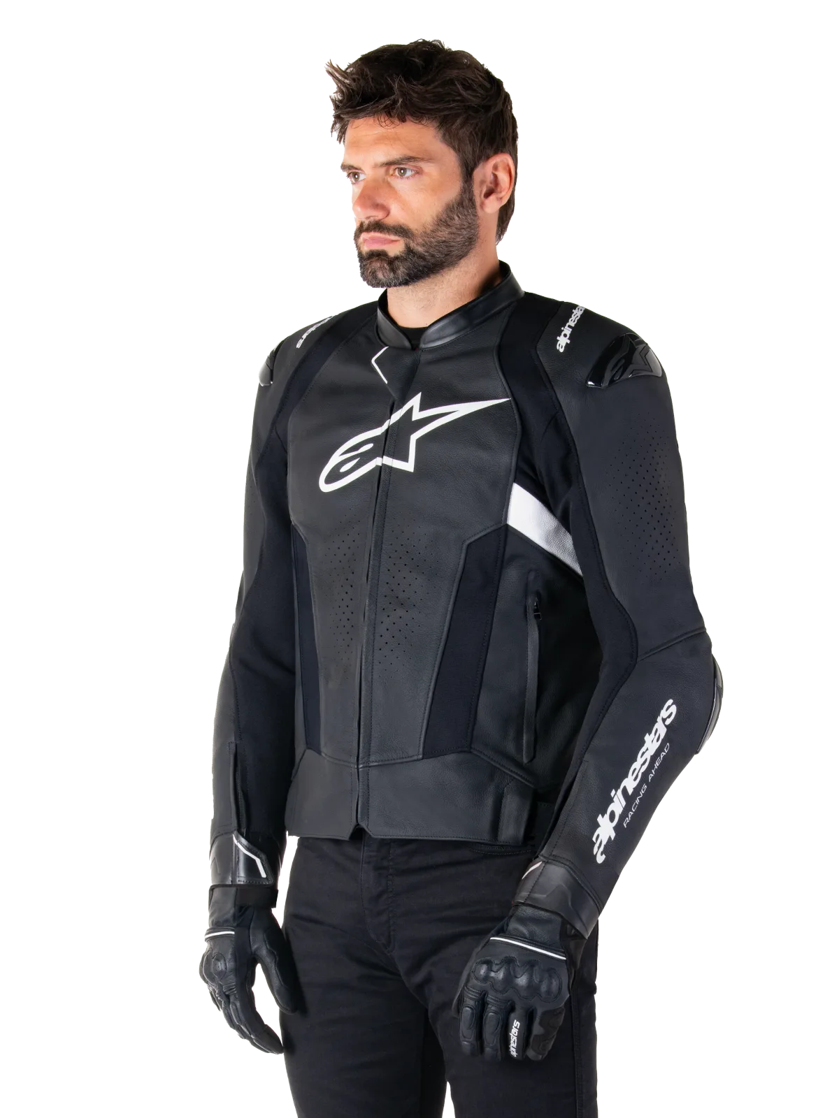Кожено яке Alpinestars Missile V3 Black White