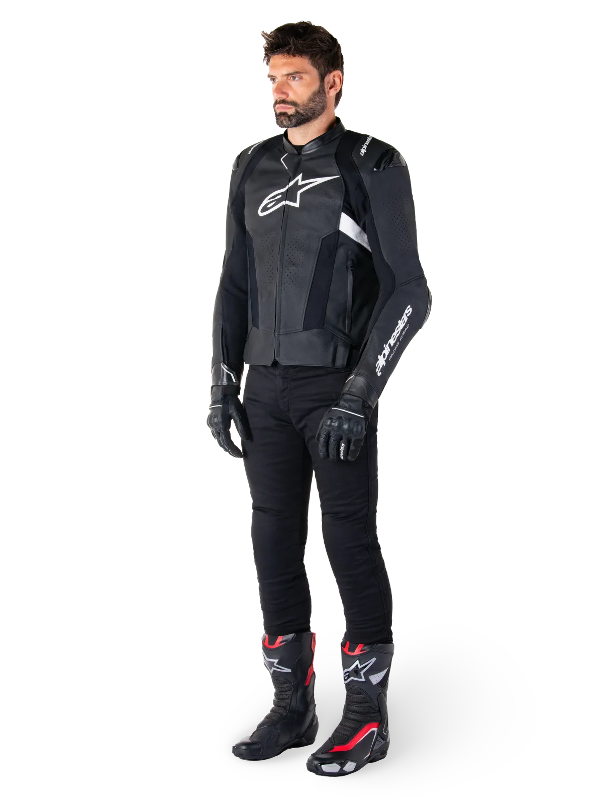 Кожено яке Alpinestars Missile V3 Black White