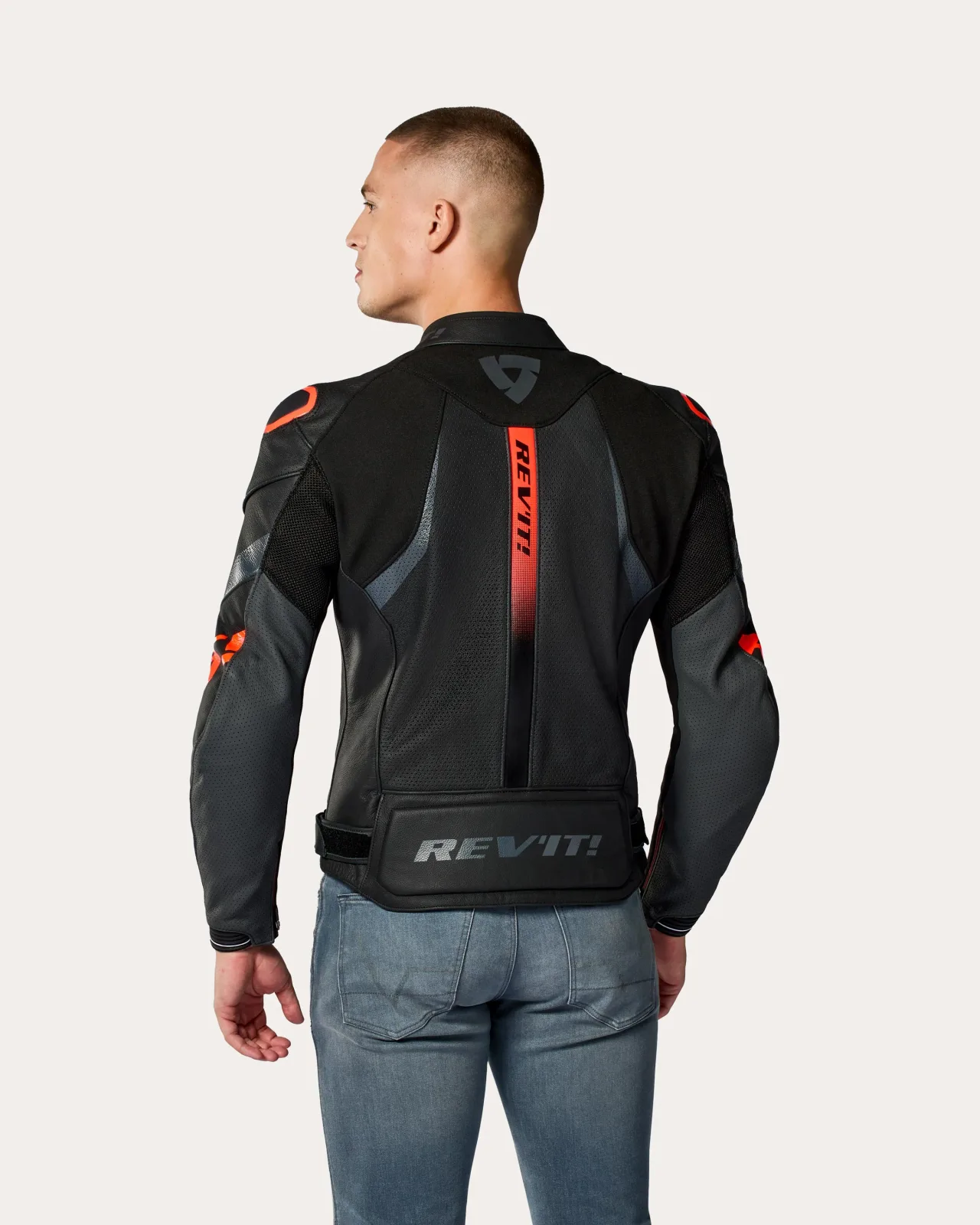 Кожено яке Rev'it Hyperspeed 3 Air Black Neon Red