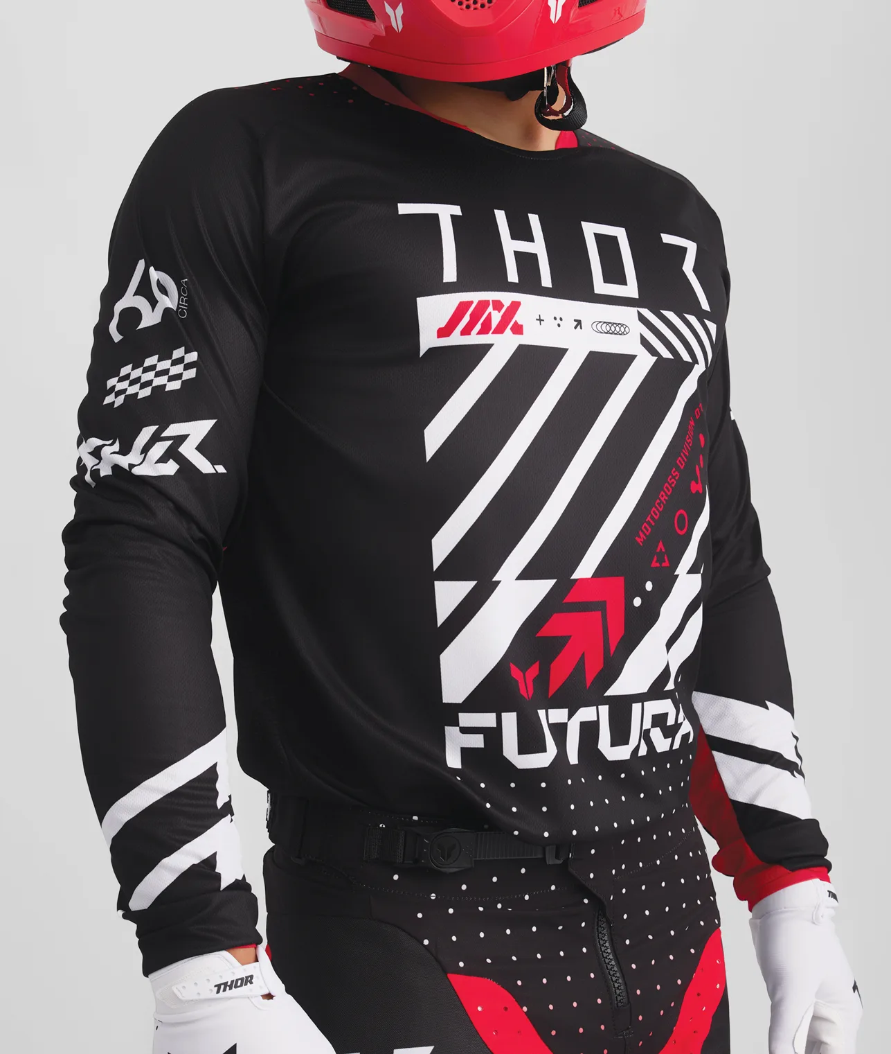 Мотокрос джърси Thor Launchmode Futura Black Red